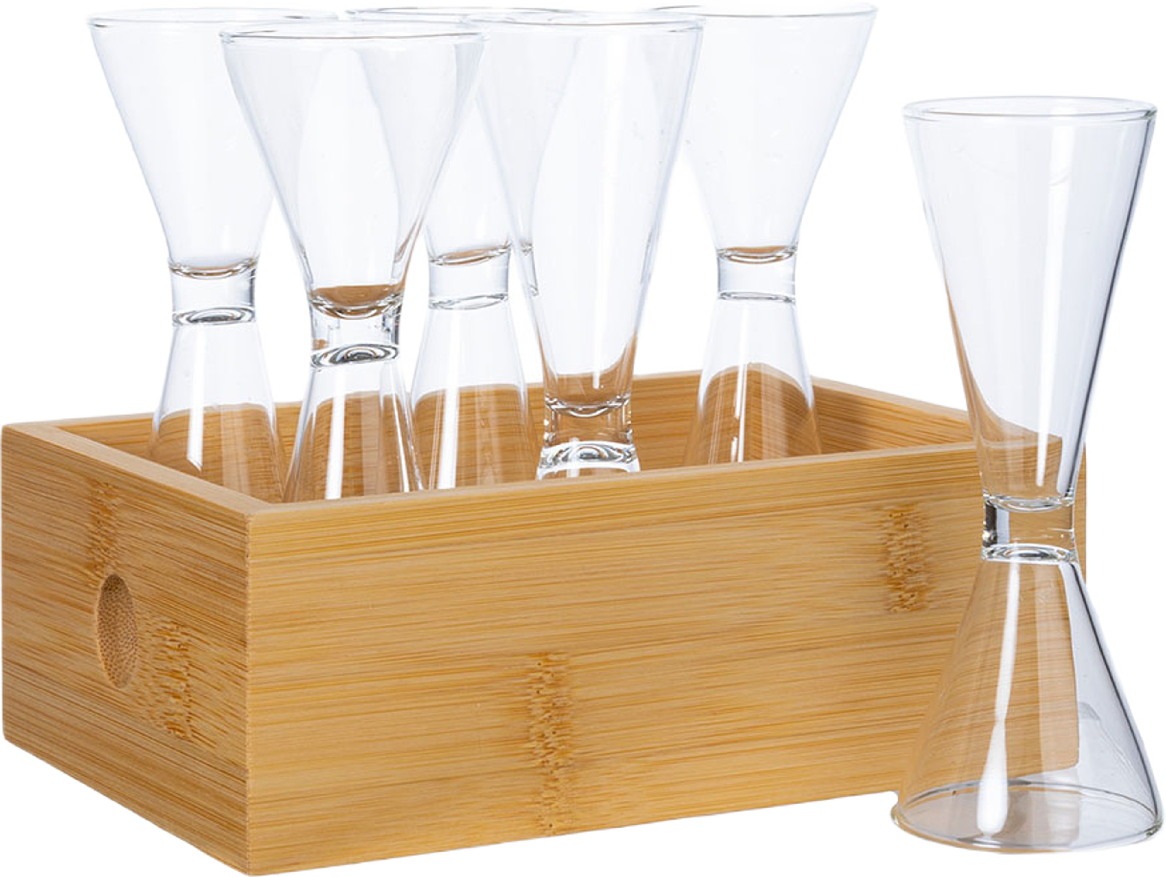 Nature Snapsglas I Bambubox, 6-Pack