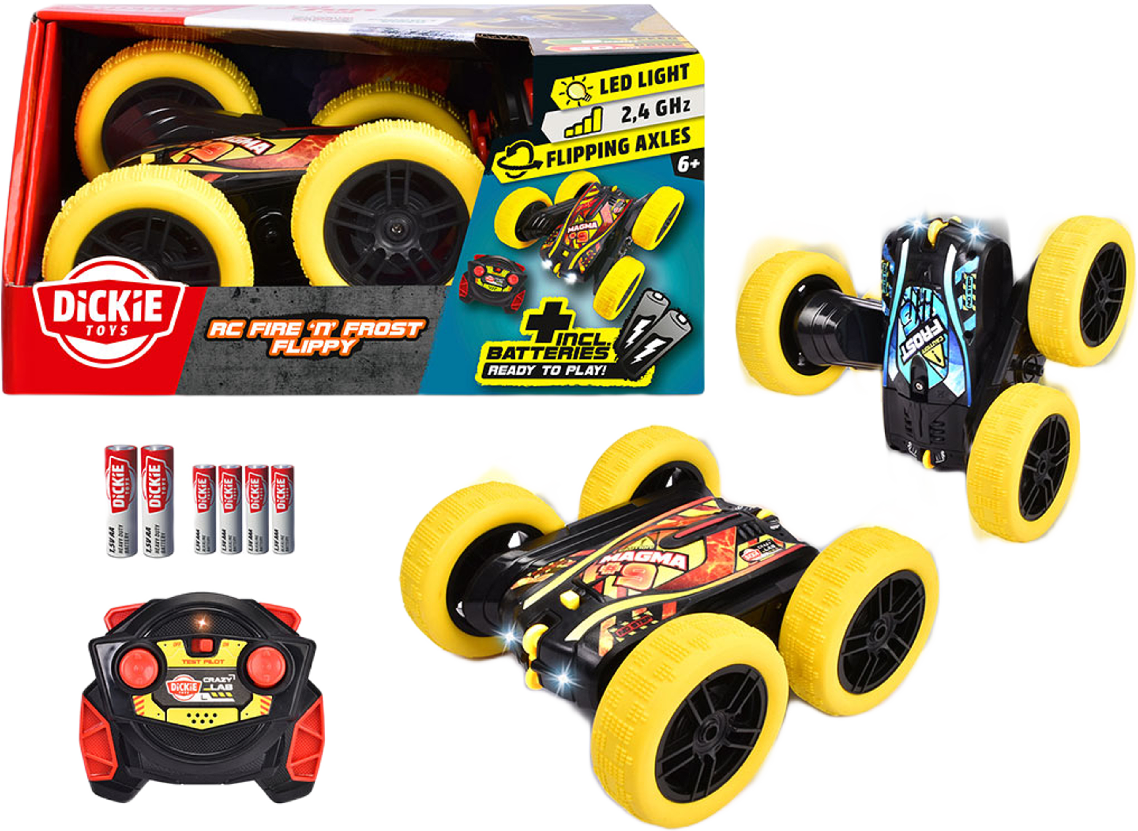 Dickie Toys Fire'N Frost Flippy Radiostyrd Bil, 16 cm