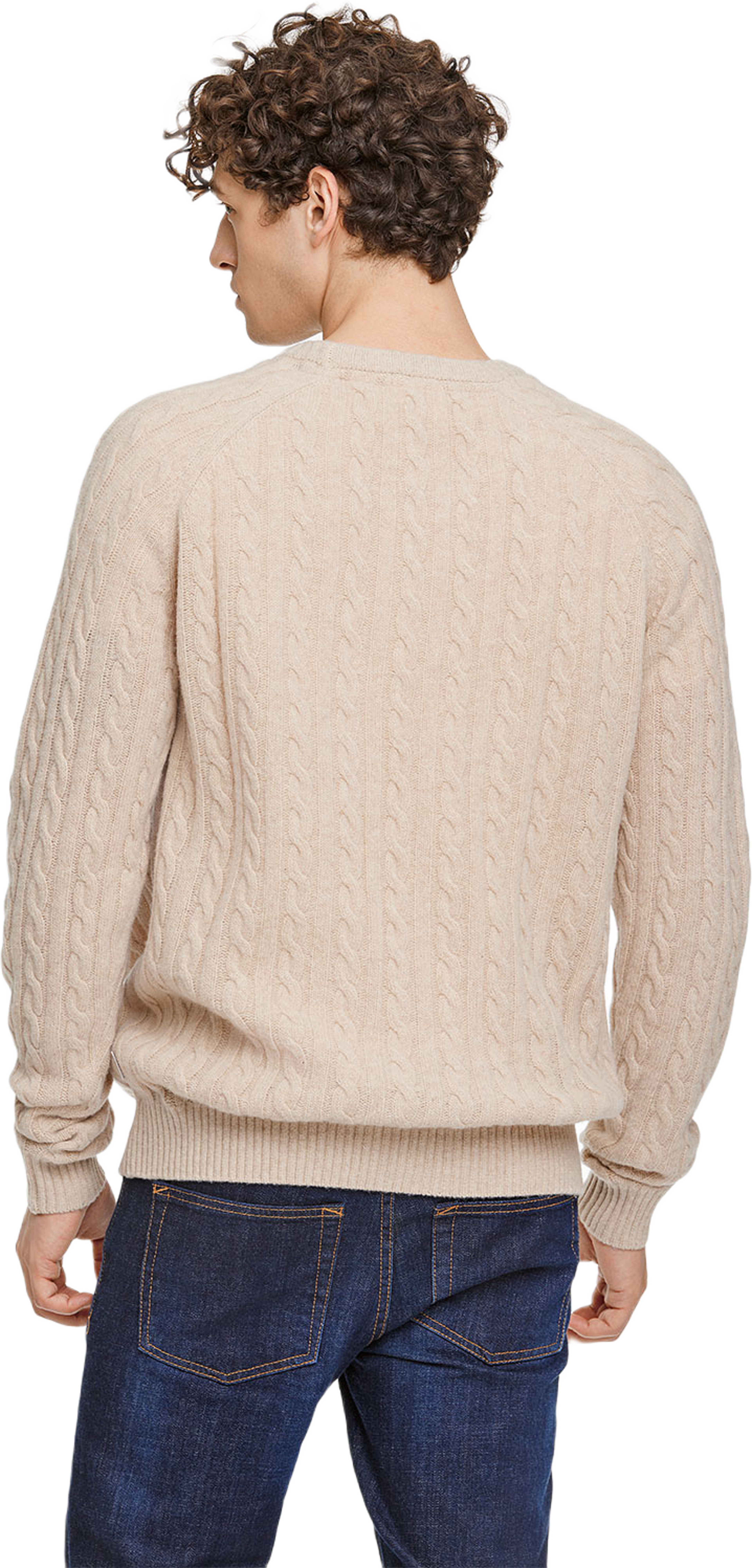 Lambswool Raglan Cable O-Neck