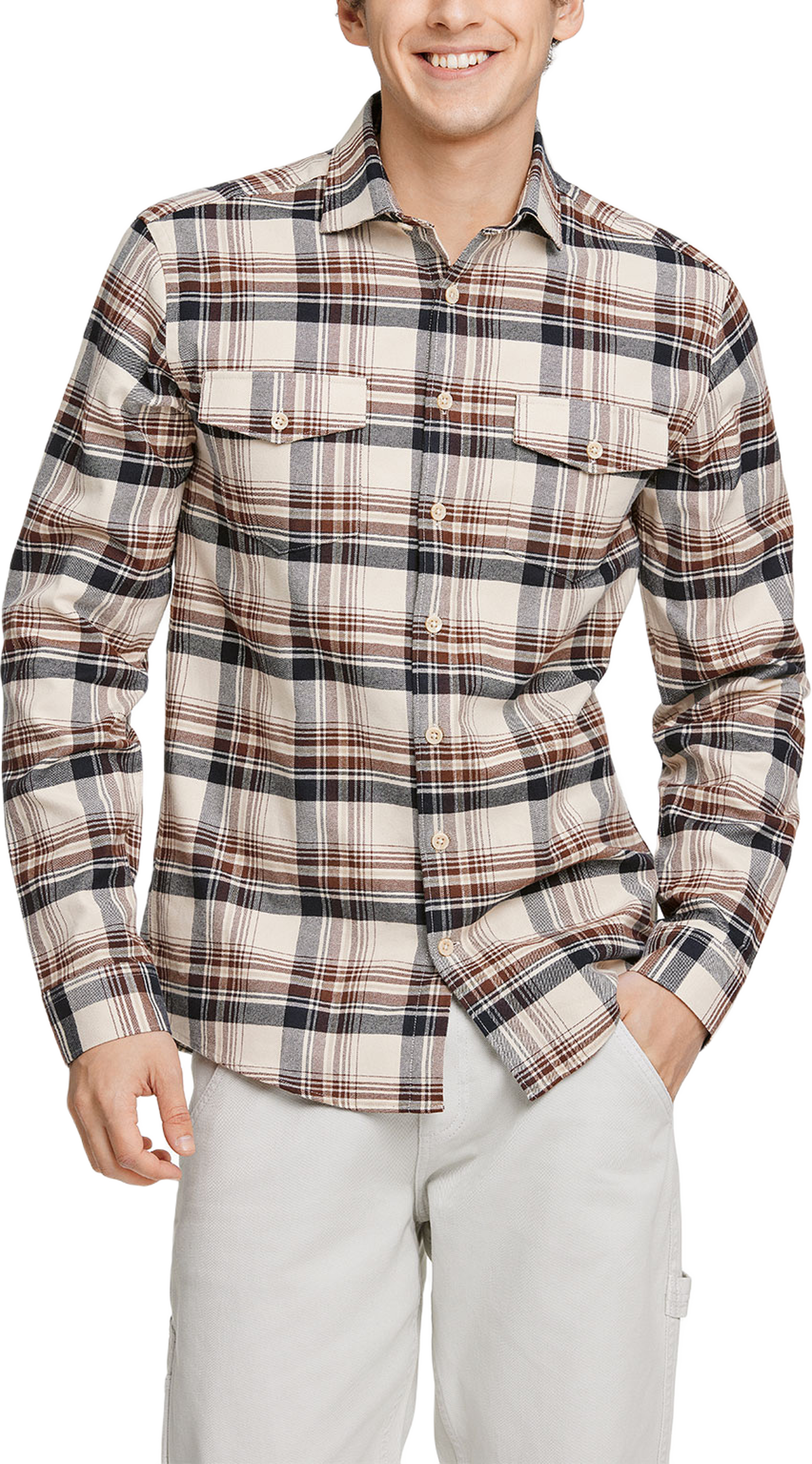 Checked Brushed Shirt L/S