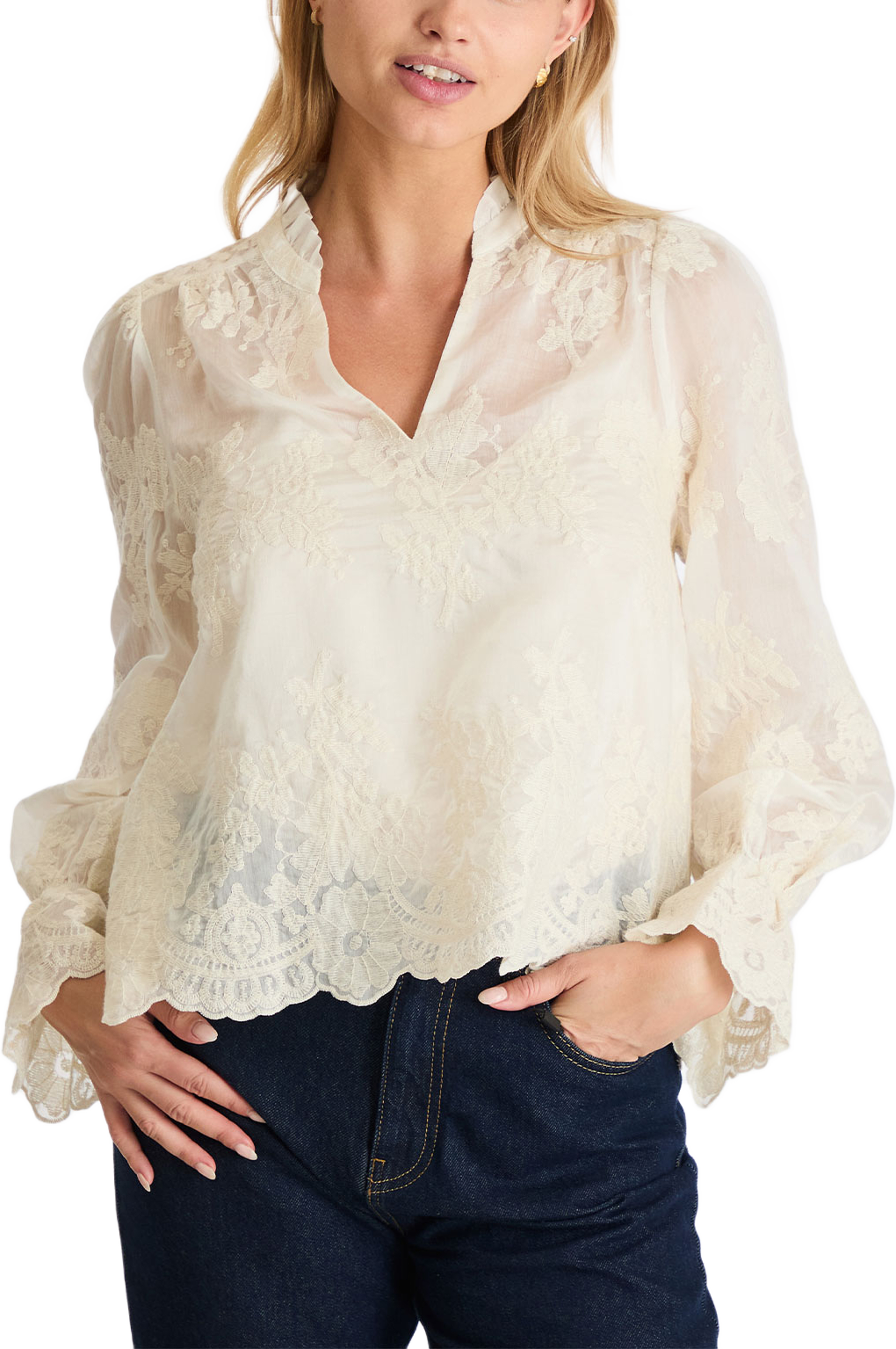 Amara Big Embroidery Blouse