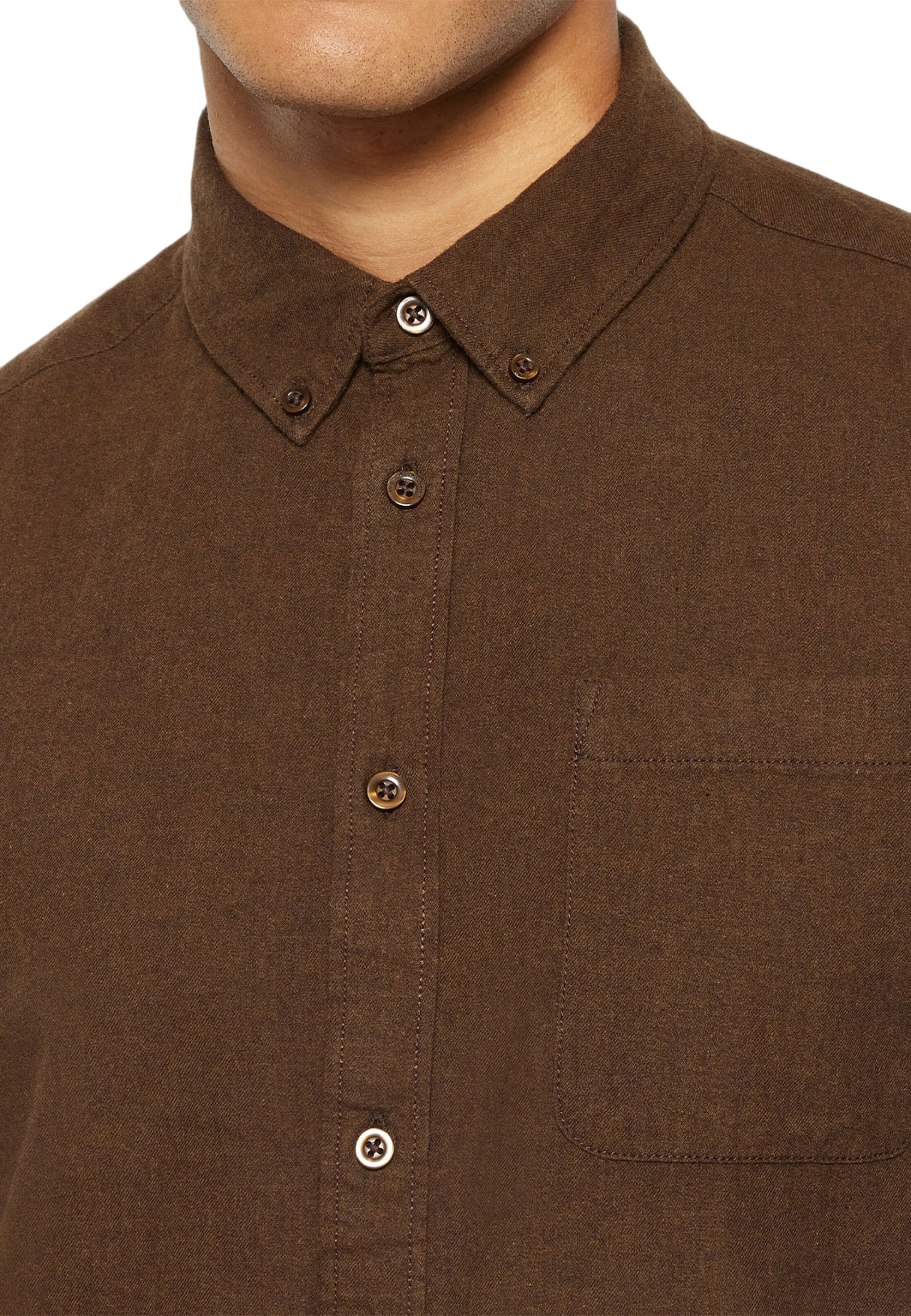 Regular Fit Melangé Flannel Shirt - GOTS/Vegan