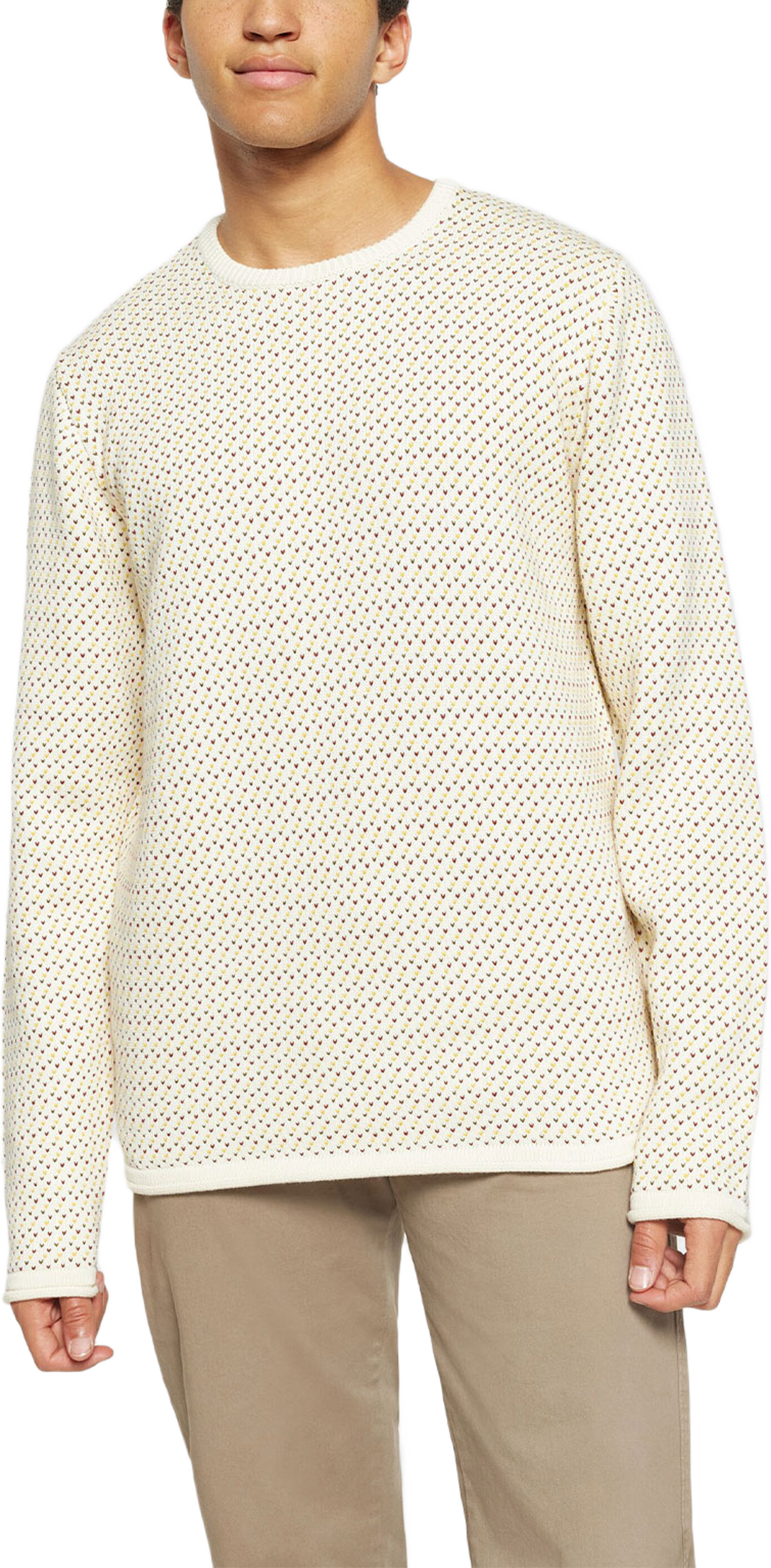 Jacquard Crew Neck Knit