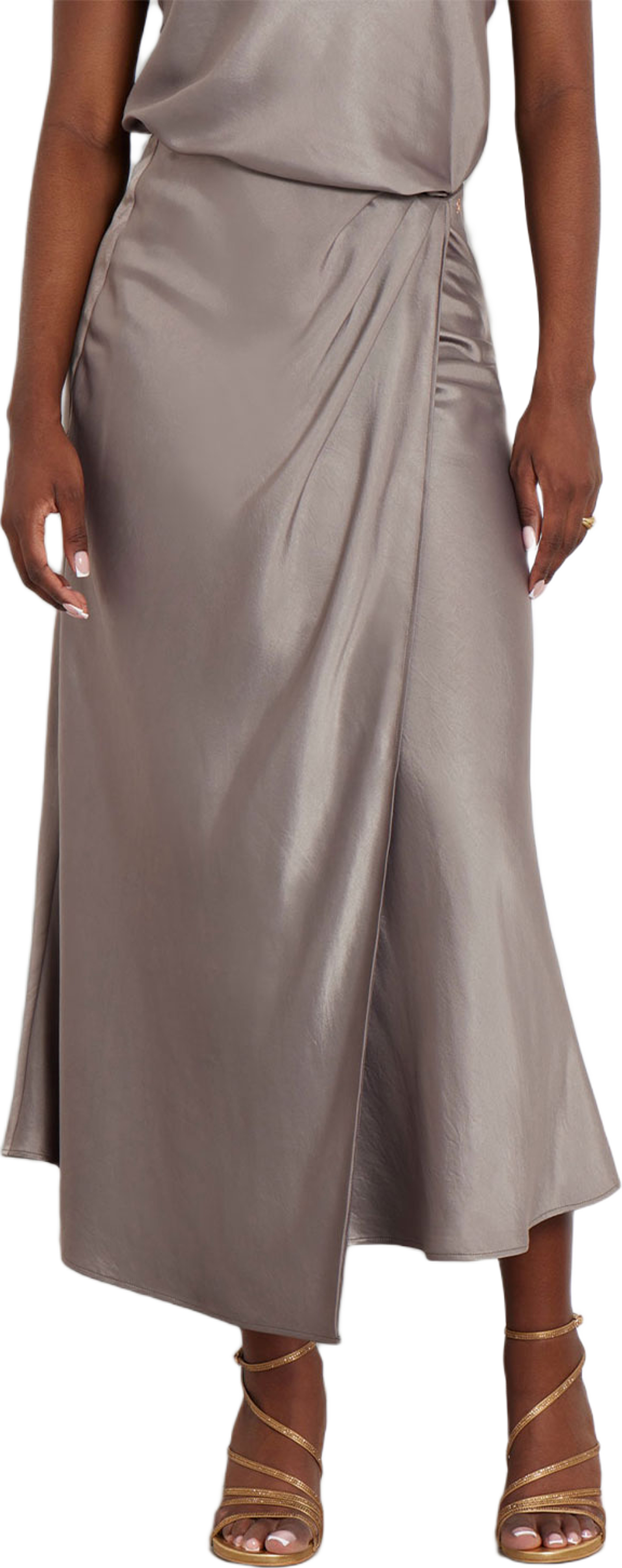 Anastasia Long Satin Skirt