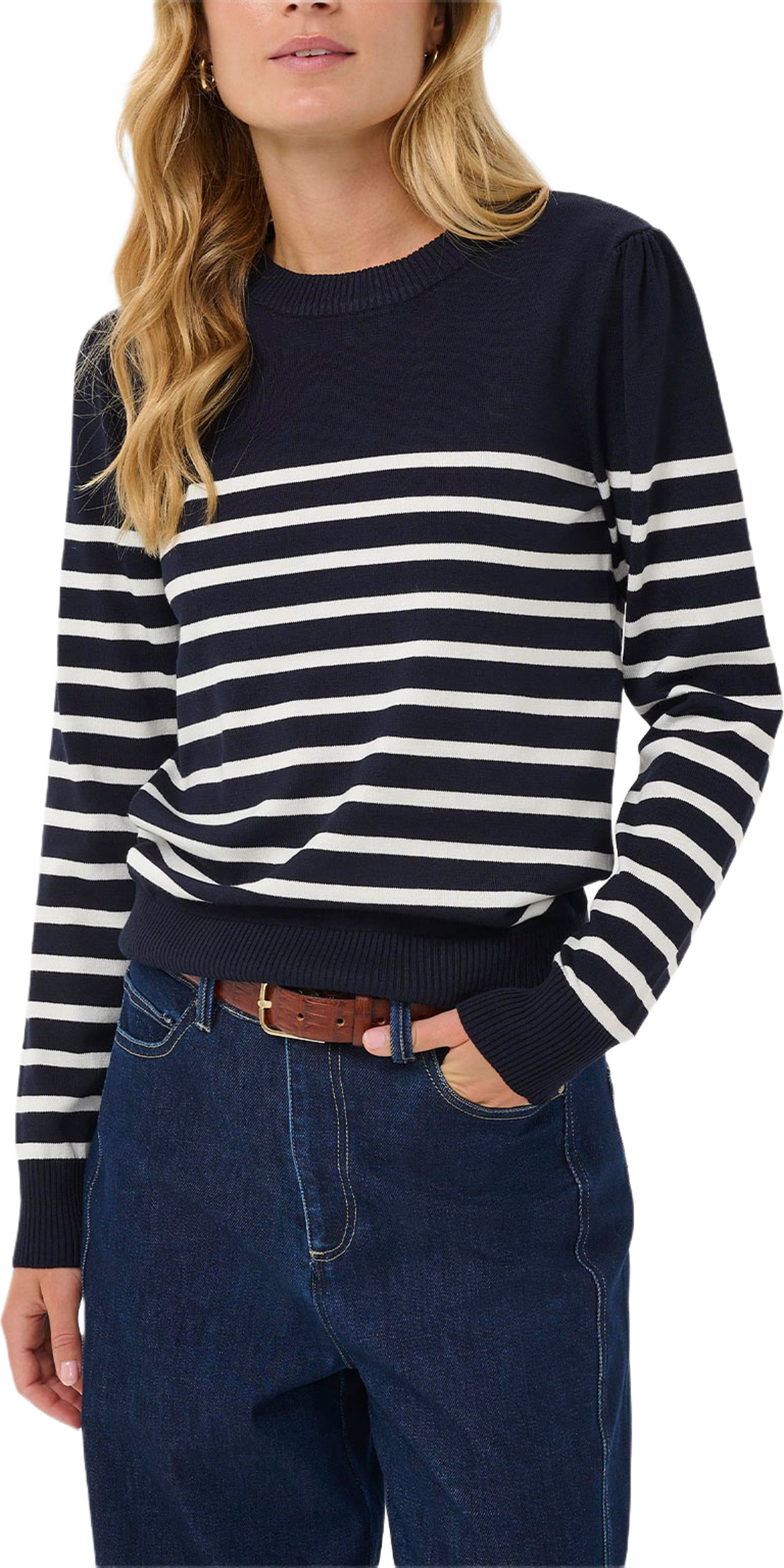 MilaSZ Striped Pullover, från Saint Tropez, i färgen Nightsky Ice Stripe. Klicka för att öppna bilden i stort format