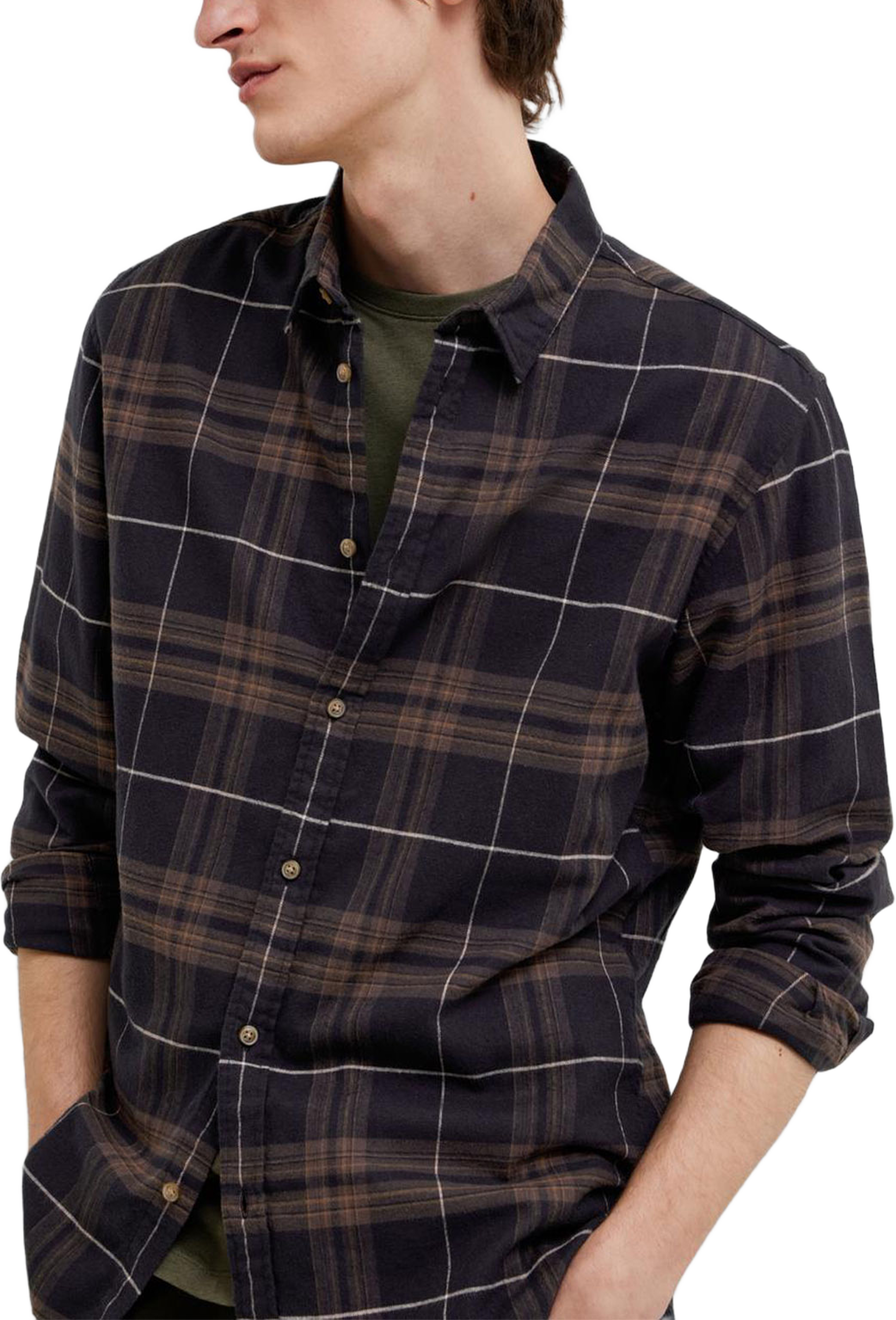 Slhslimowen-Flannel Shirt Ls Noos