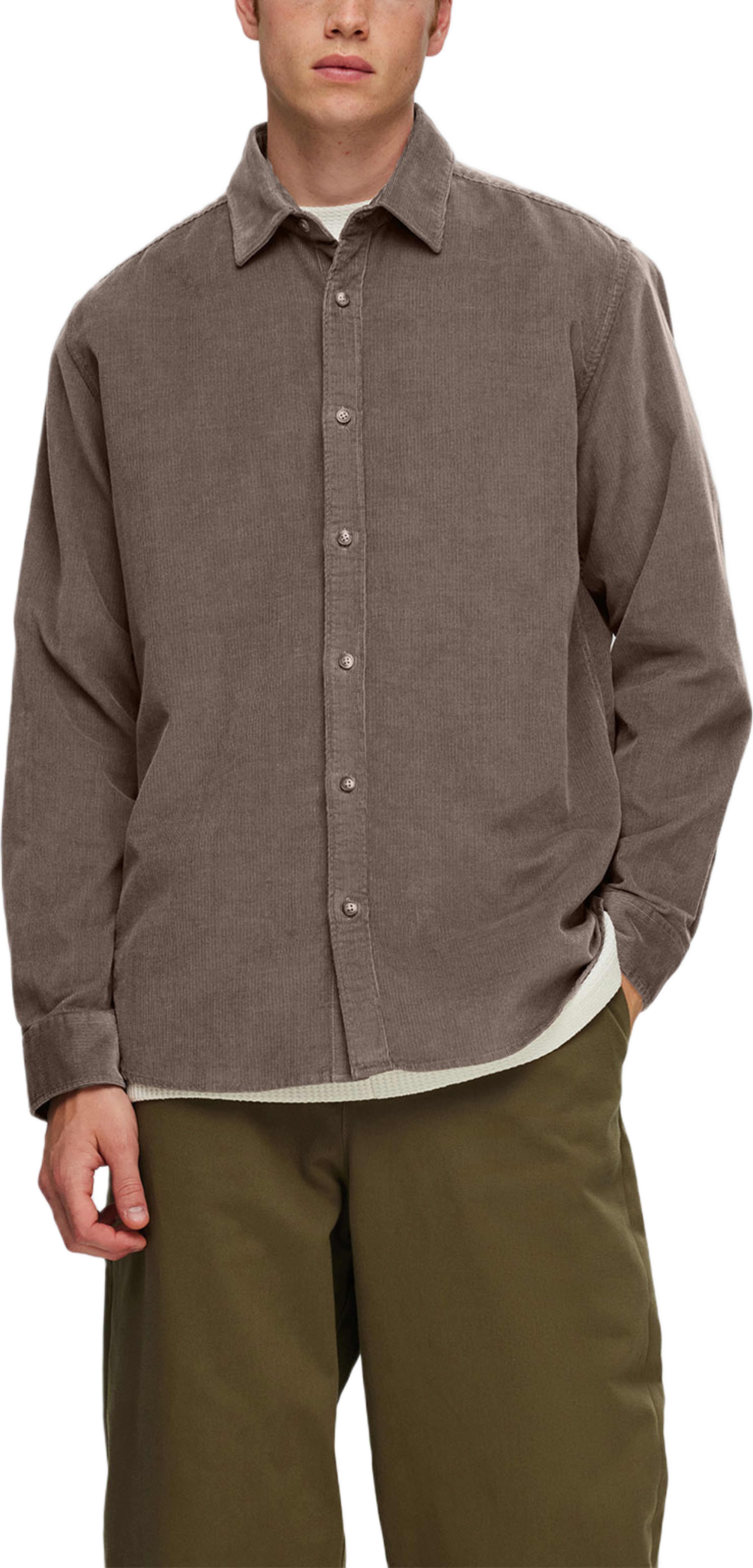 Slhregowen-Cord Shirt Ls