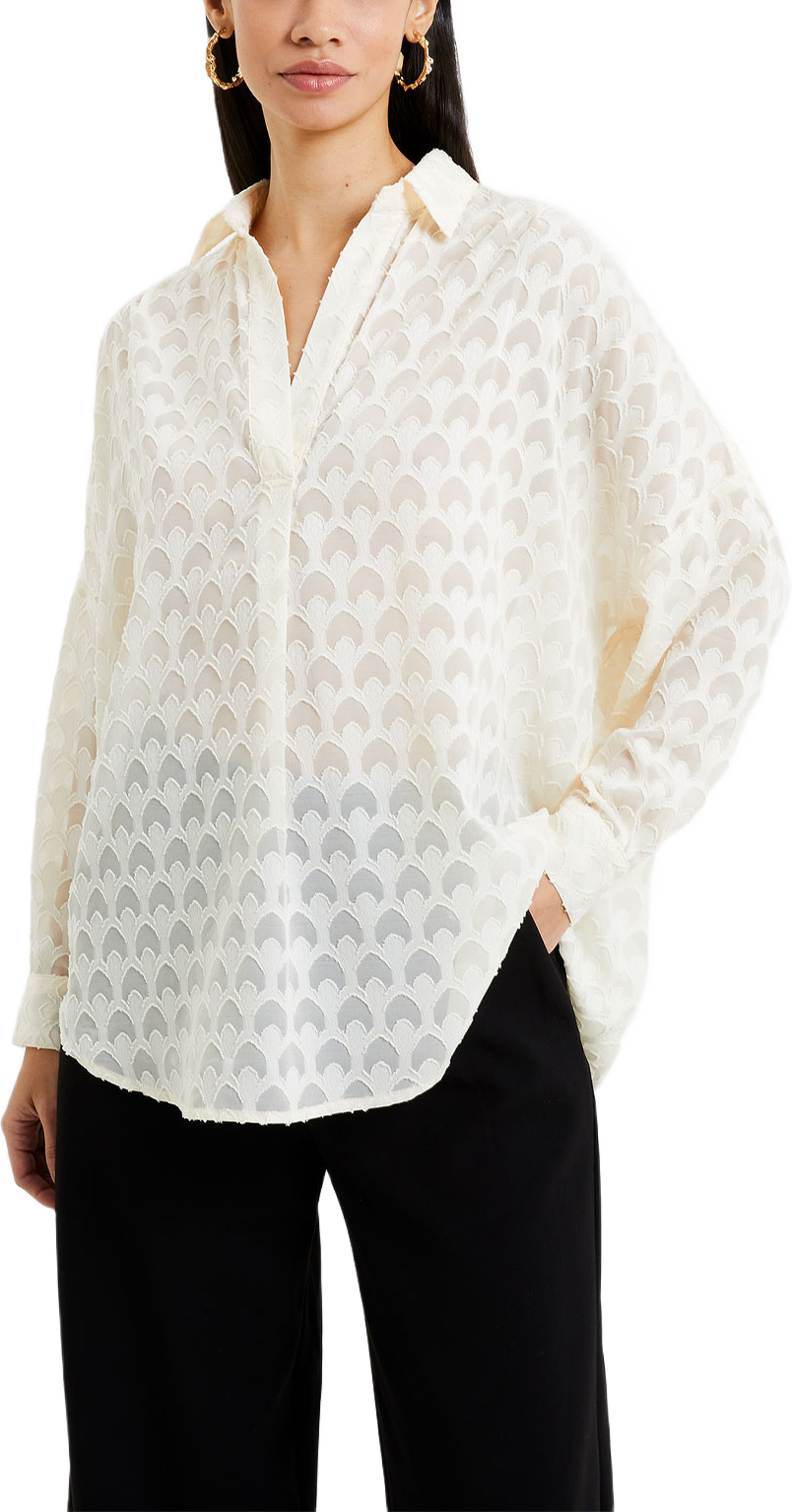 Geo Burnout Oversize Shirt