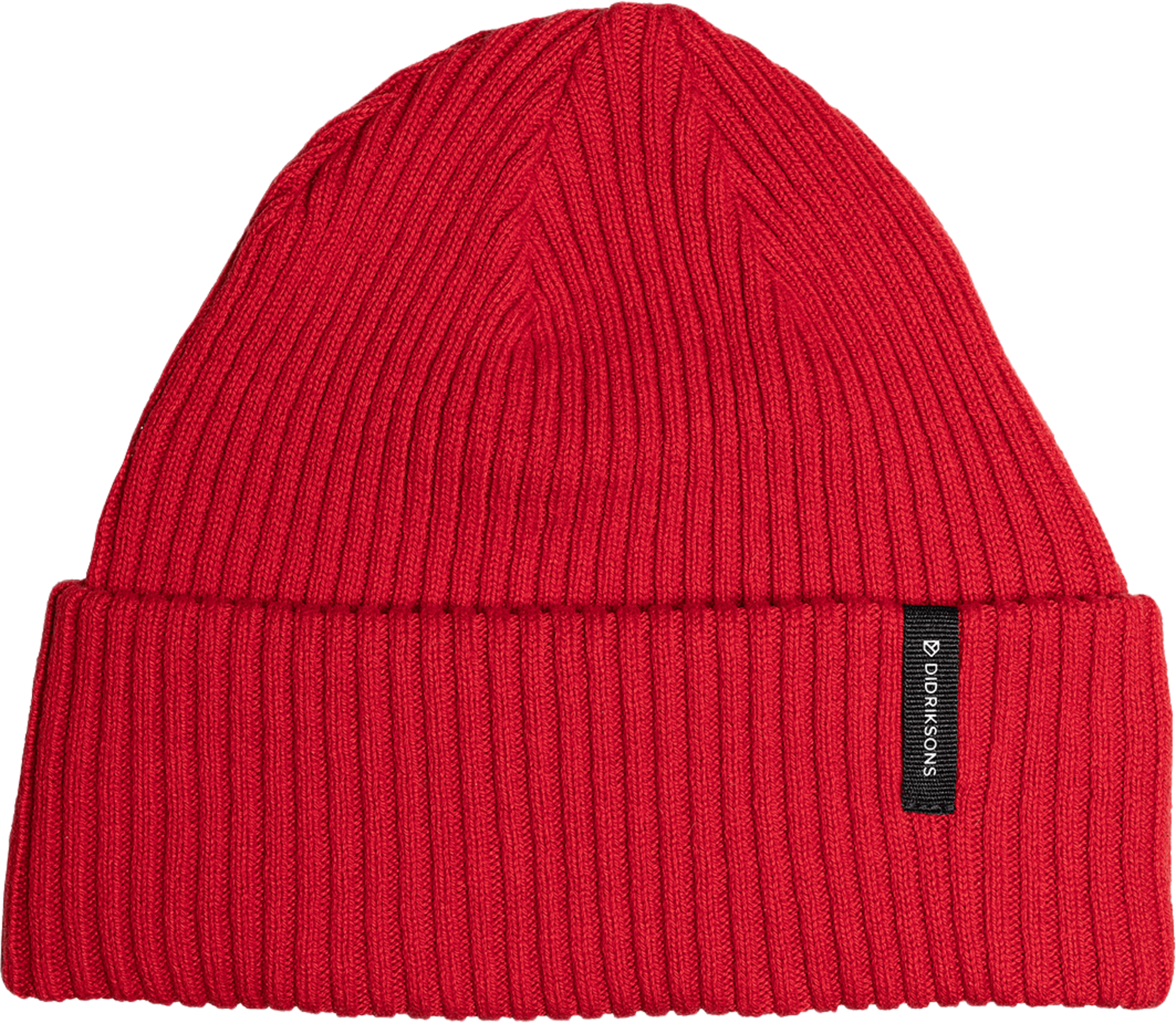 Delmar Beanie, från Didriksons, i färgen Pomme Red. Klicka för att öppna bilden i stort format