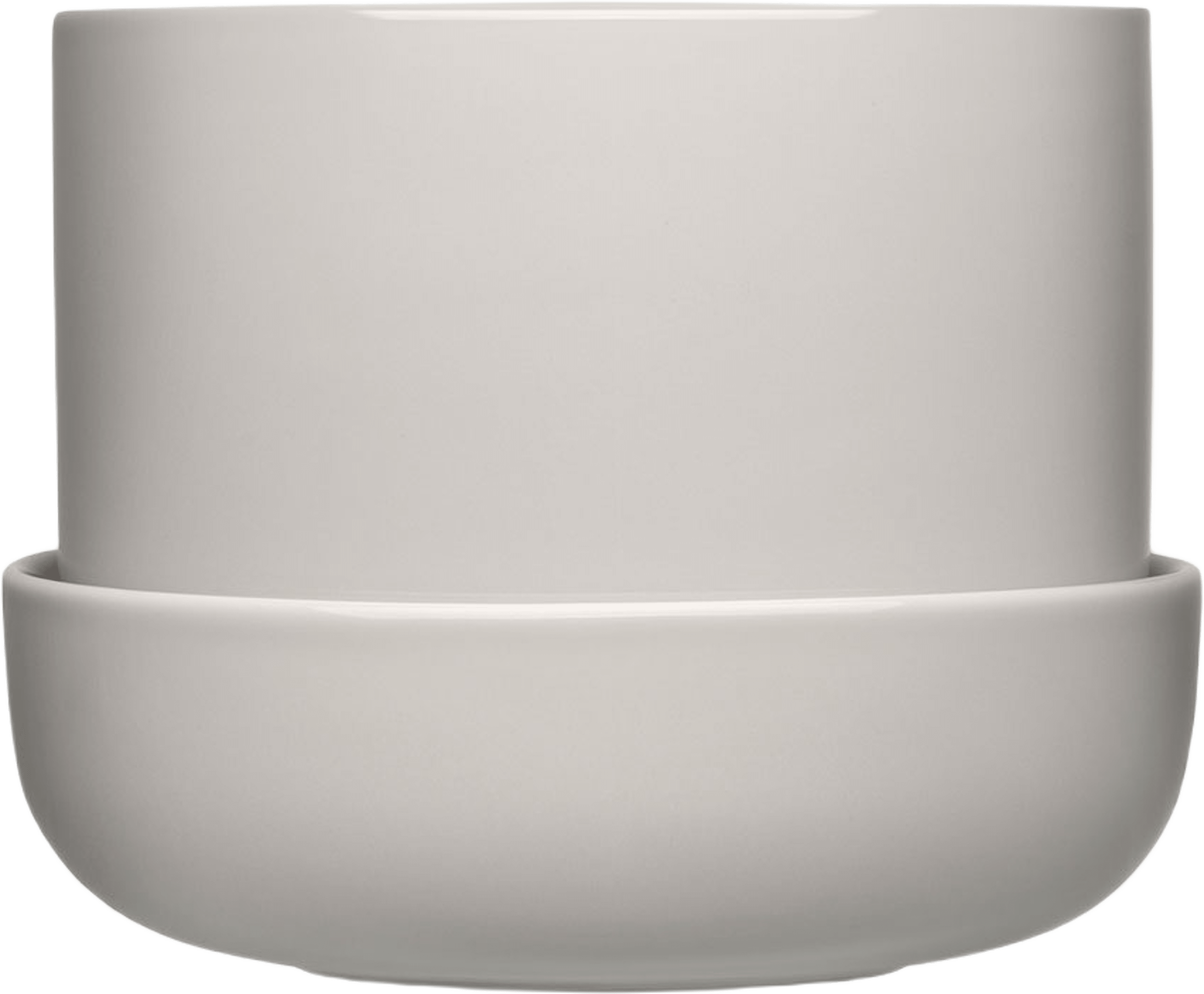 Nappula kruka med fat 170x130mm, från Iittala, i färgen Ljusgrå. Klicka för att öppna bilden i stort format