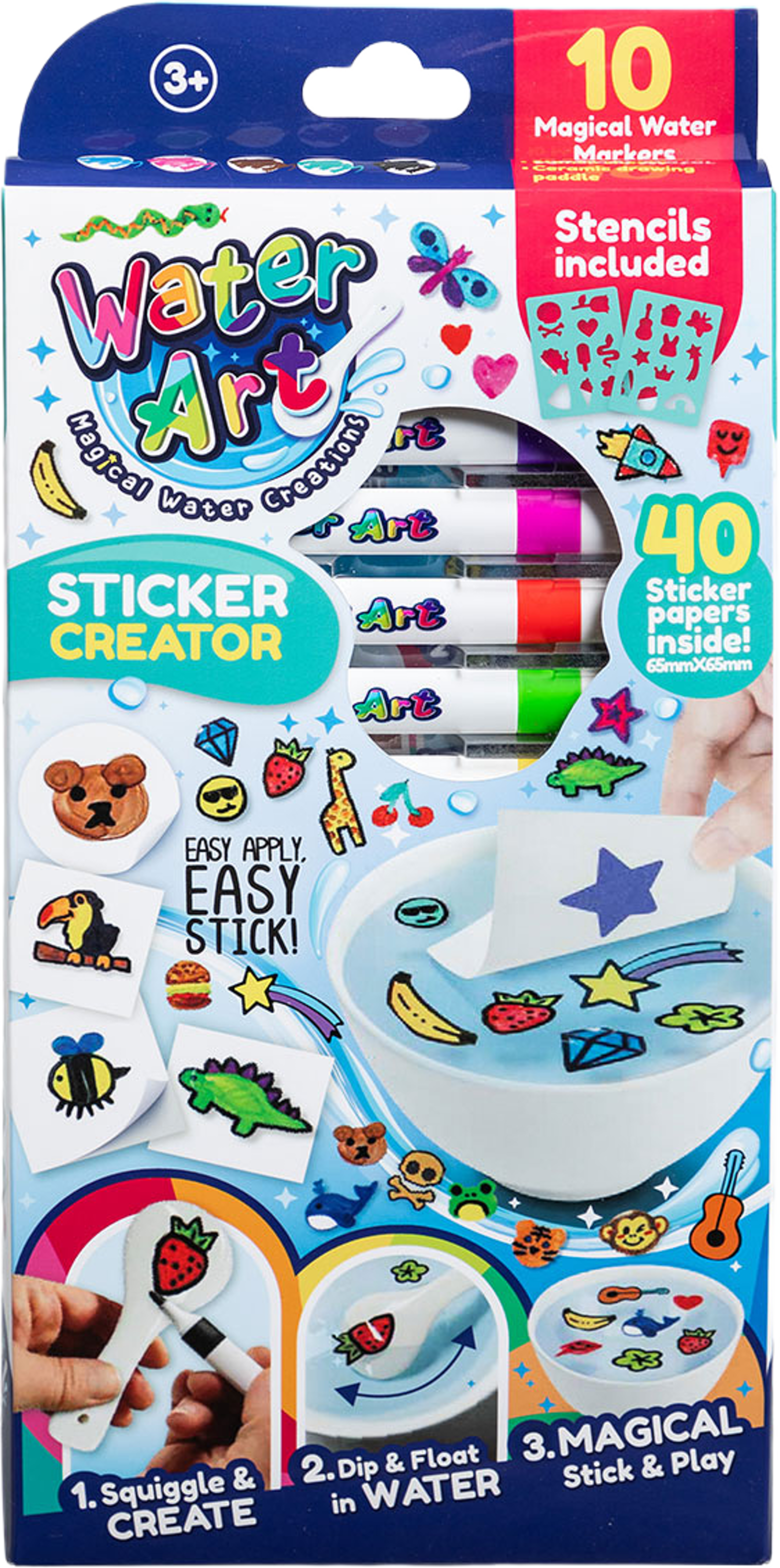 Water Art Stickers 10 Pennor