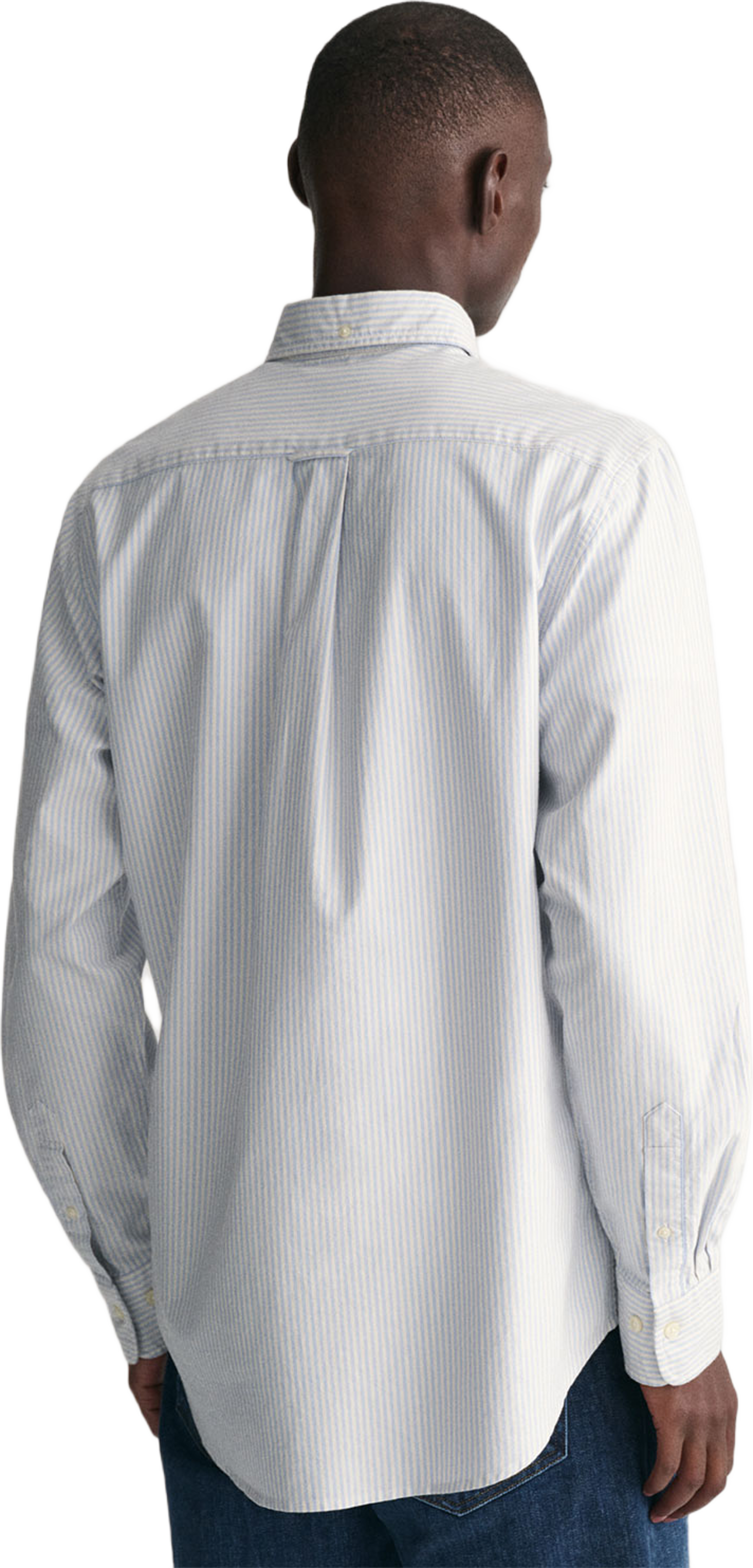 Regular Fit Banker Stripe Oxford Shirt, från GANT, i färgen Light Blue. Klicka för att öppna bilden i stort format
