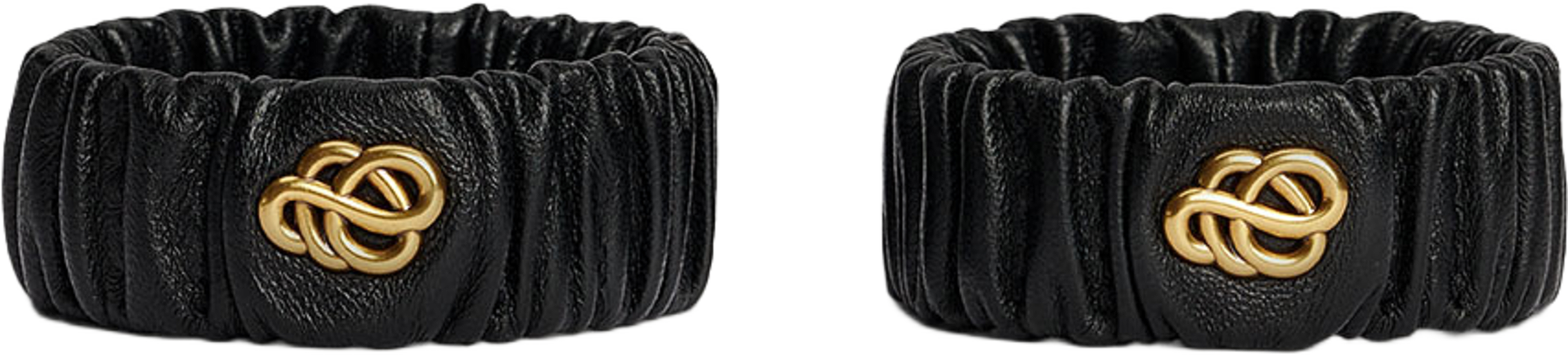 Evelo handledsband i läder, från By Malene Birger, i färgen Black. Klicka för att öppna bilden i stort format