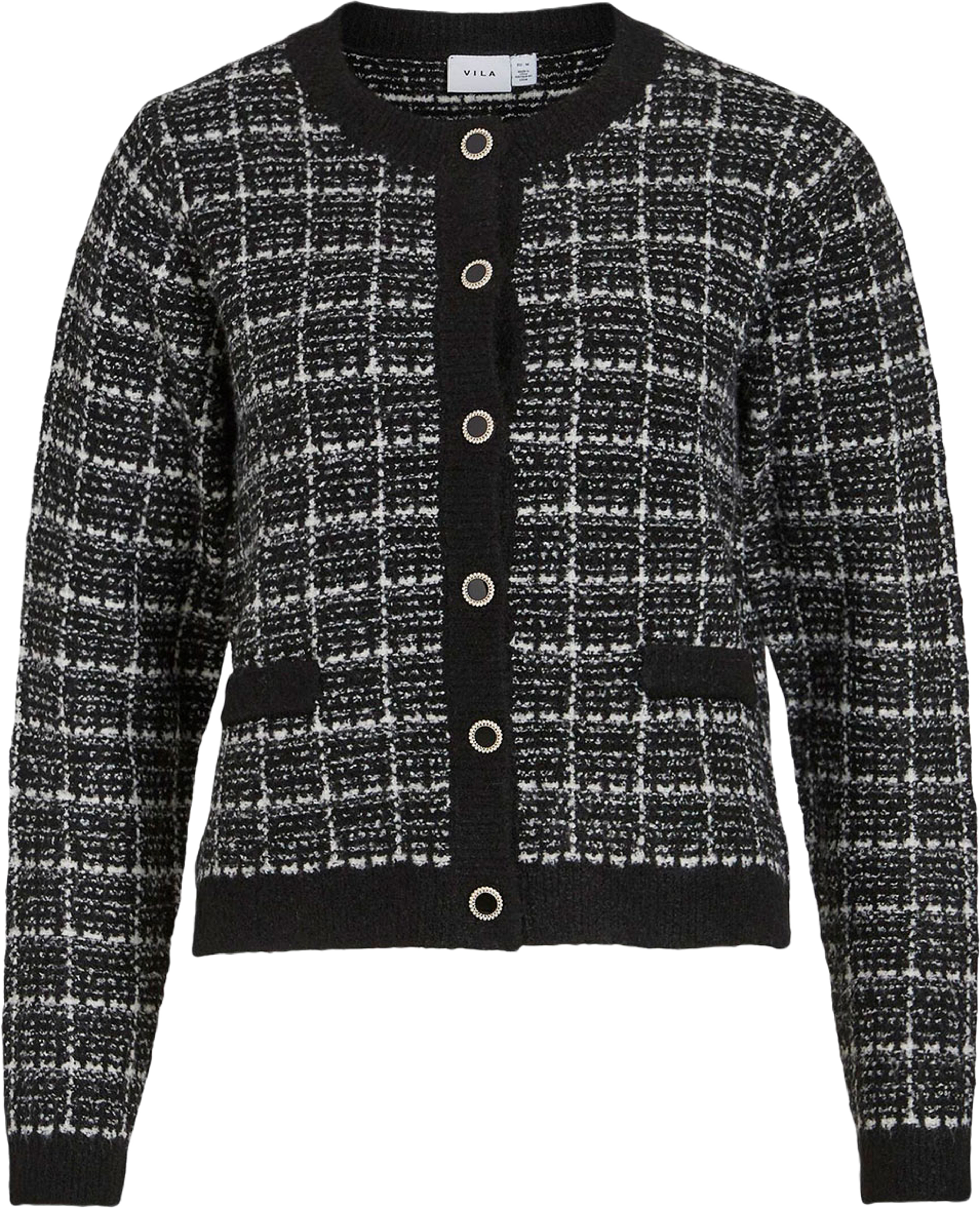 Viaudrey Check L/S Knit Cardigan
