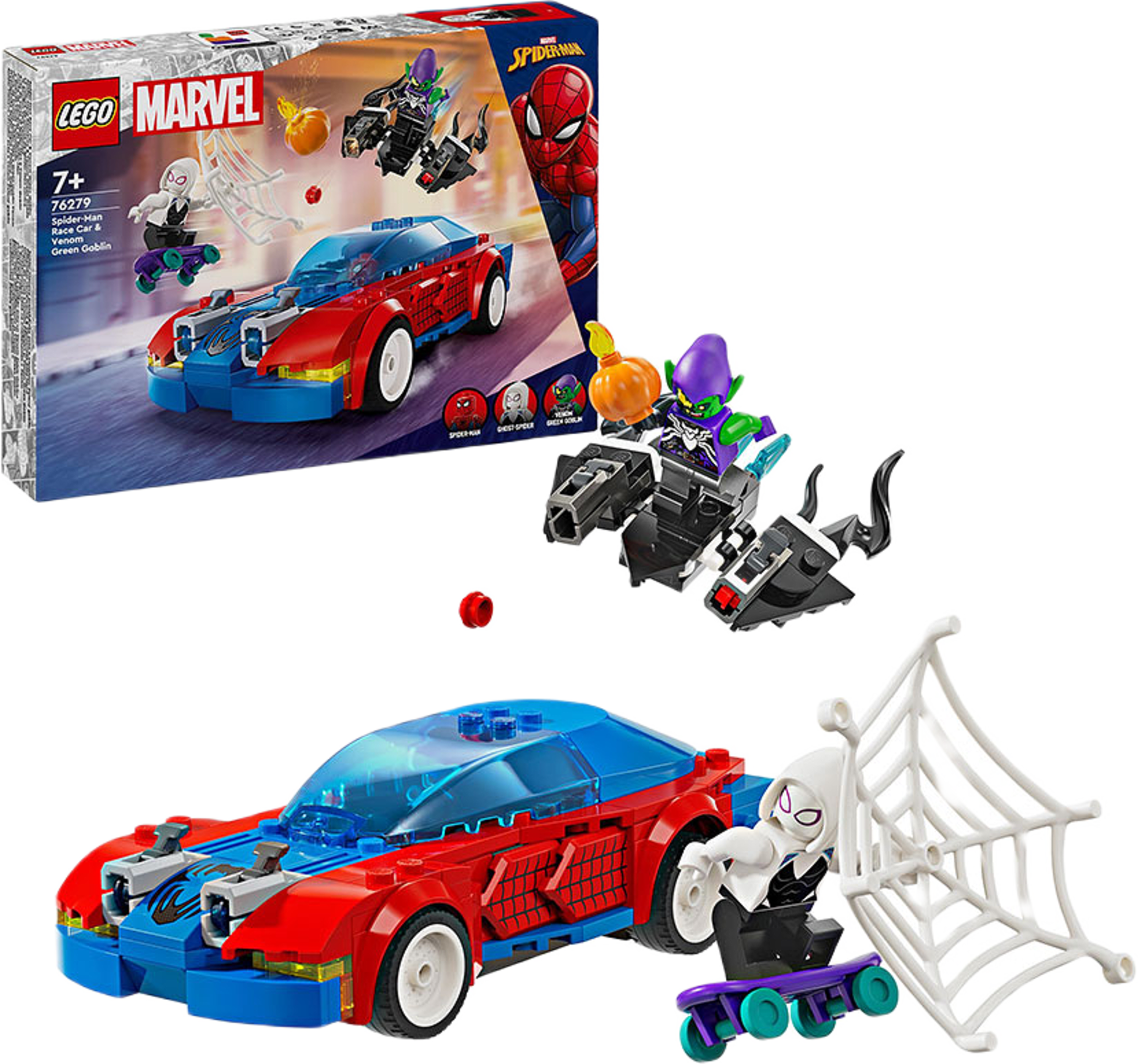 Marvel Spider-Mans Racerbil & Venom Green Goblin 76279