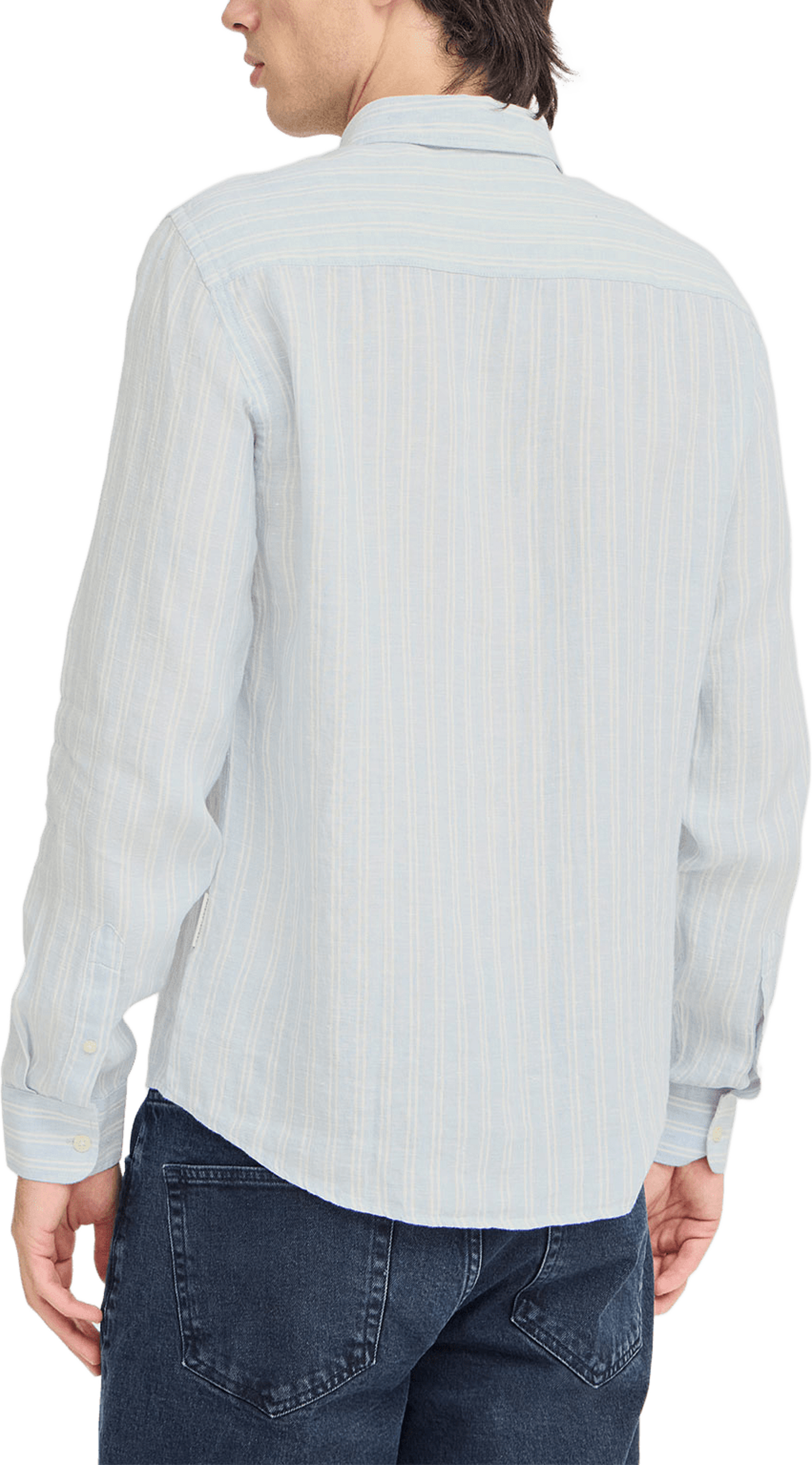 CFDALLAS LS BD striped 100% linen s Shirt, från Casual Friday, i färgen Chambray Blue. Klicka för att öppna bilden i stort format