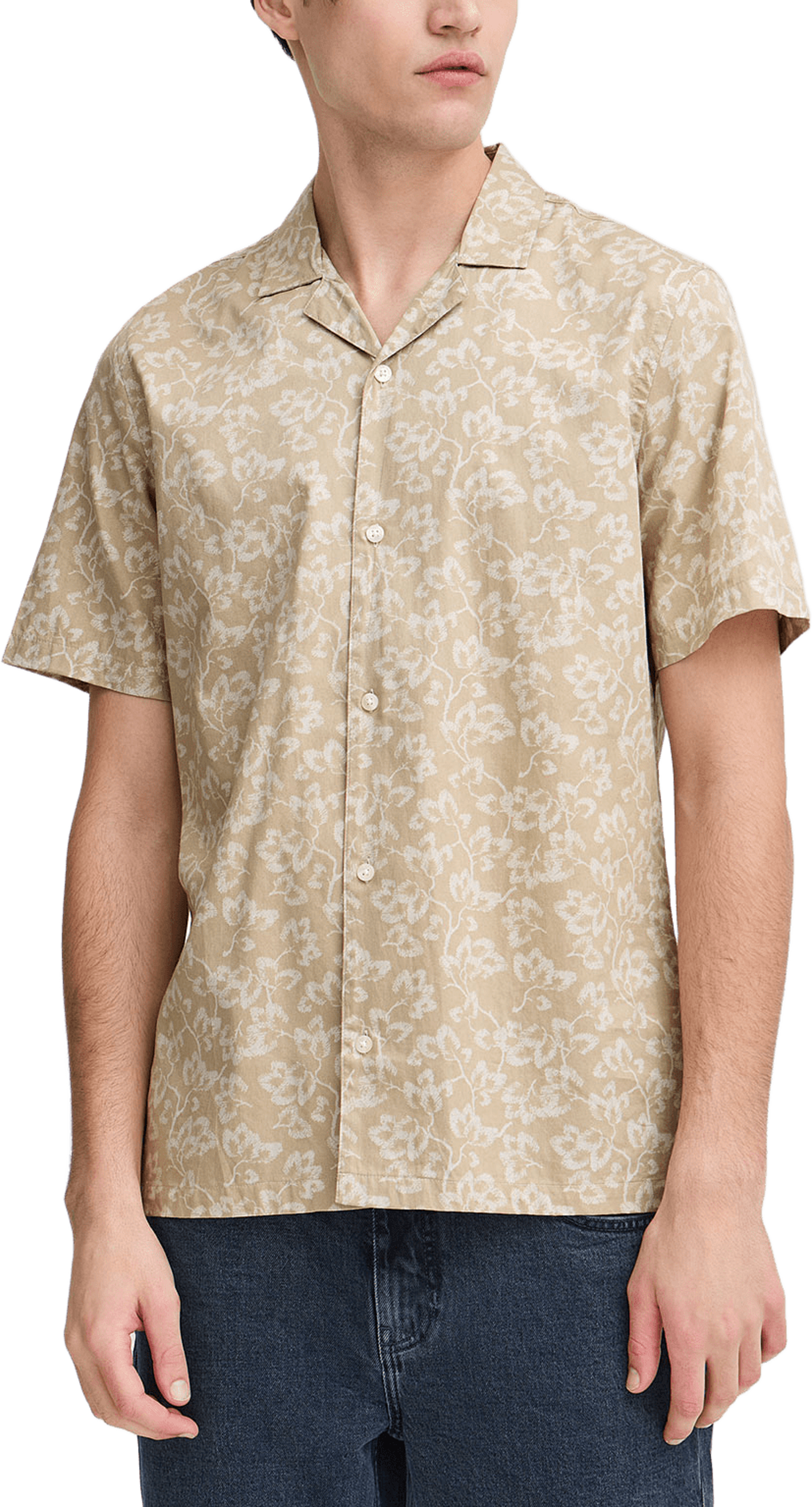 CFWALKER SS RC floral printed shirt Shirt, från Casual Friday, i färgen Plaza Taupe. Klicka för att öppna bilden i stort format