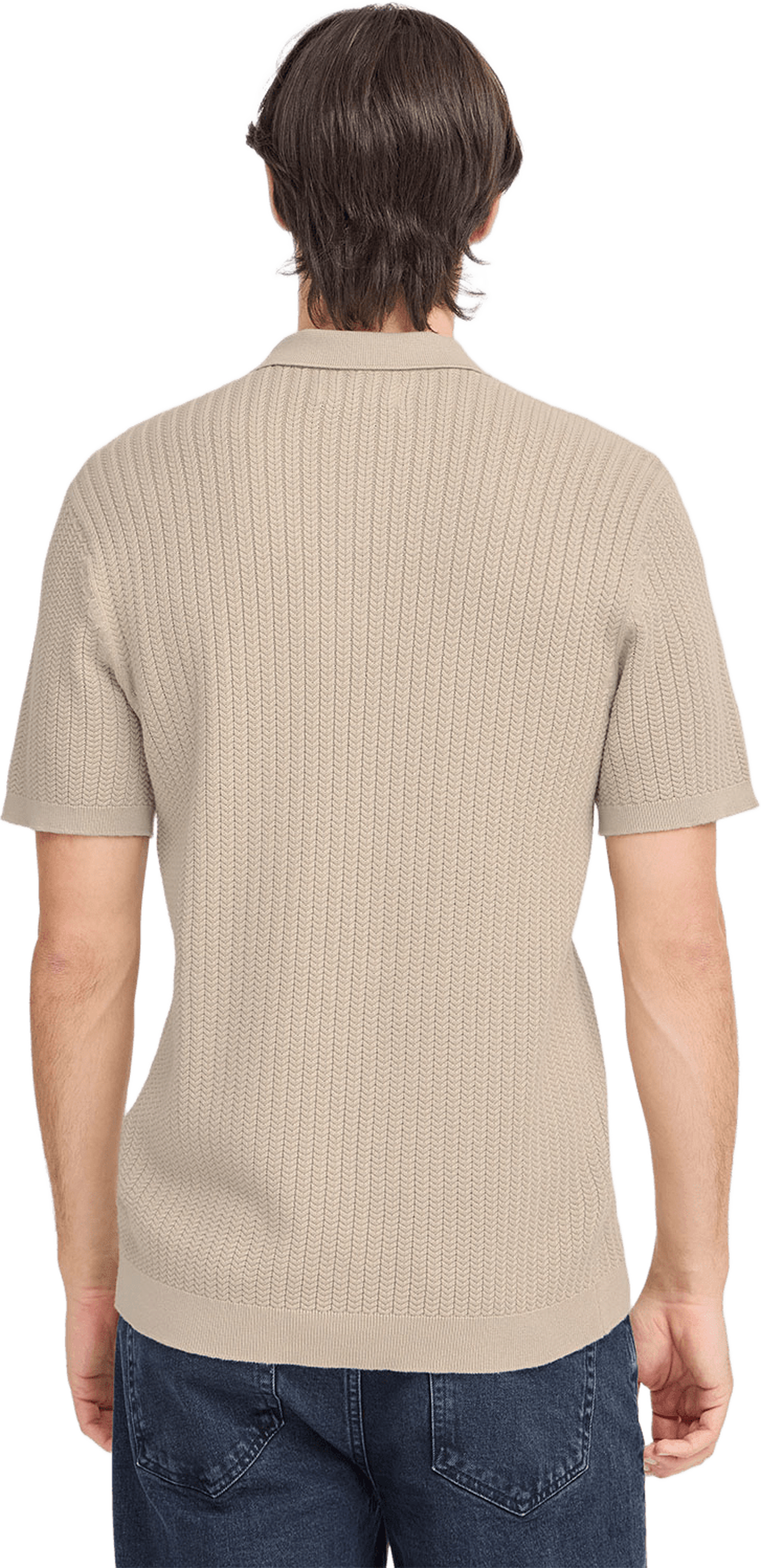 Cfkarl Structured Knit Polo Pullover
