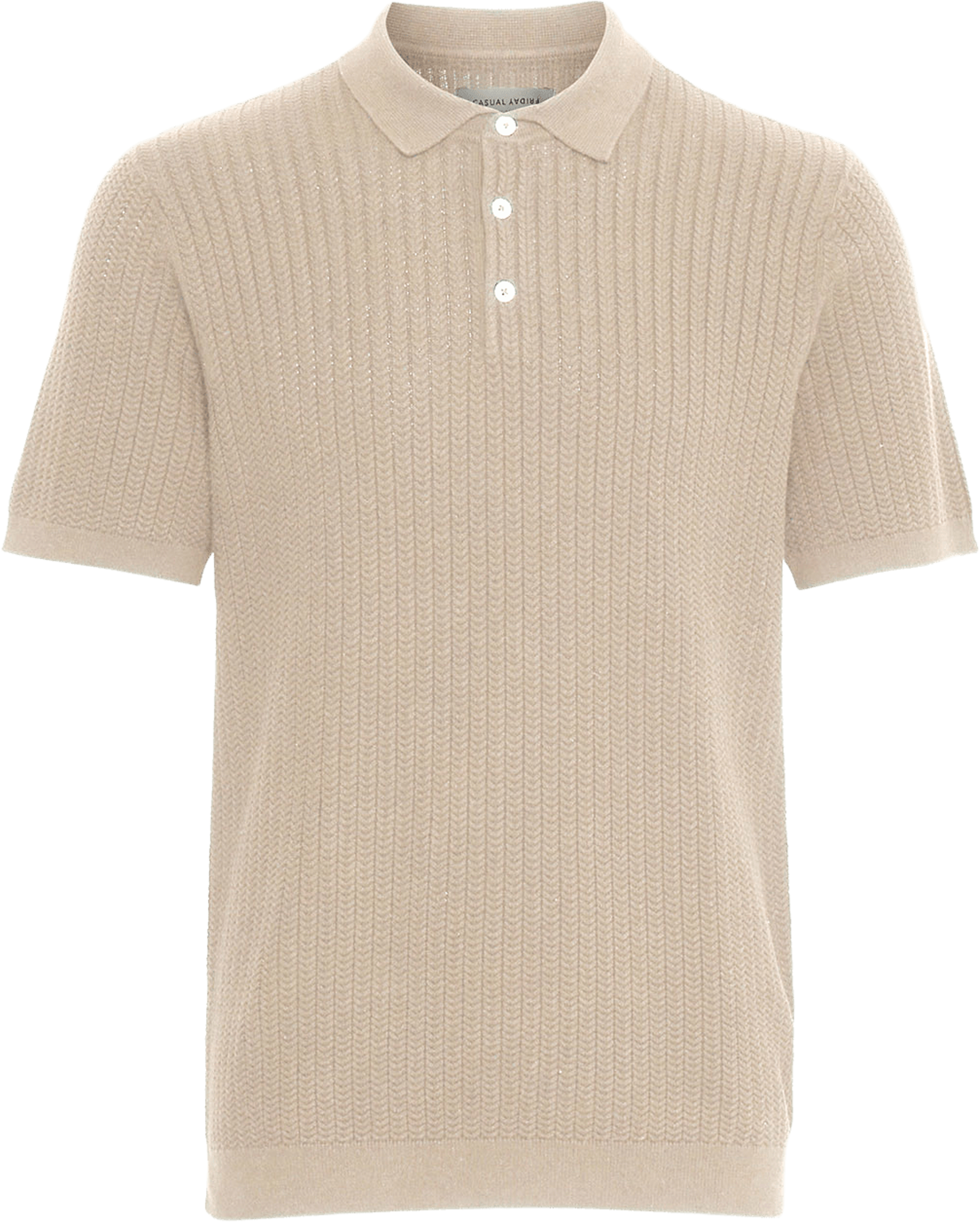 Cfkarl Structured Knit Polo Pullover