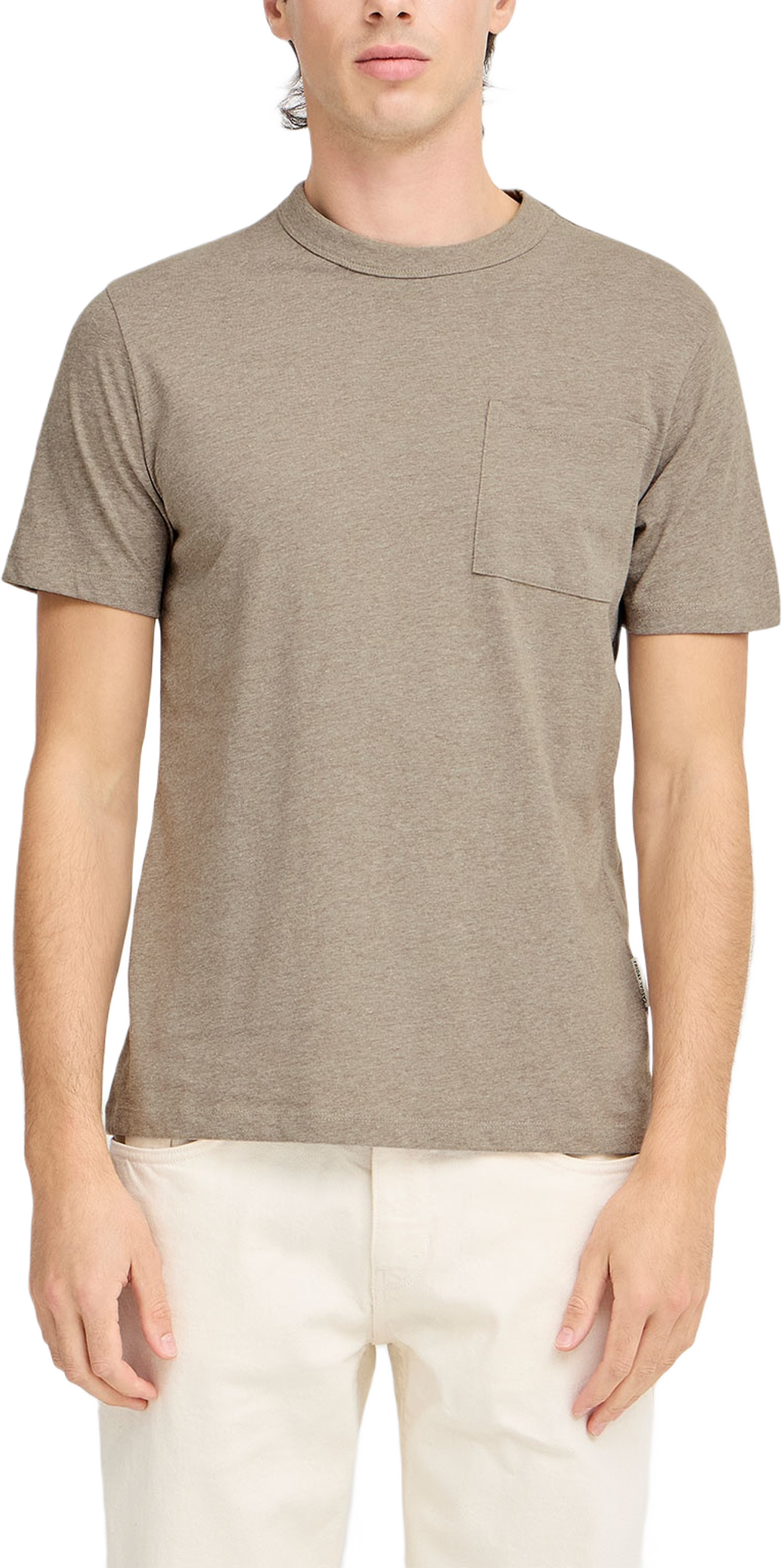 CFJASPER mélange tee with chest poc T-shirt, från Casual Friday, i färgen Wren Melange. Klicka för att öppna bilden i stort format