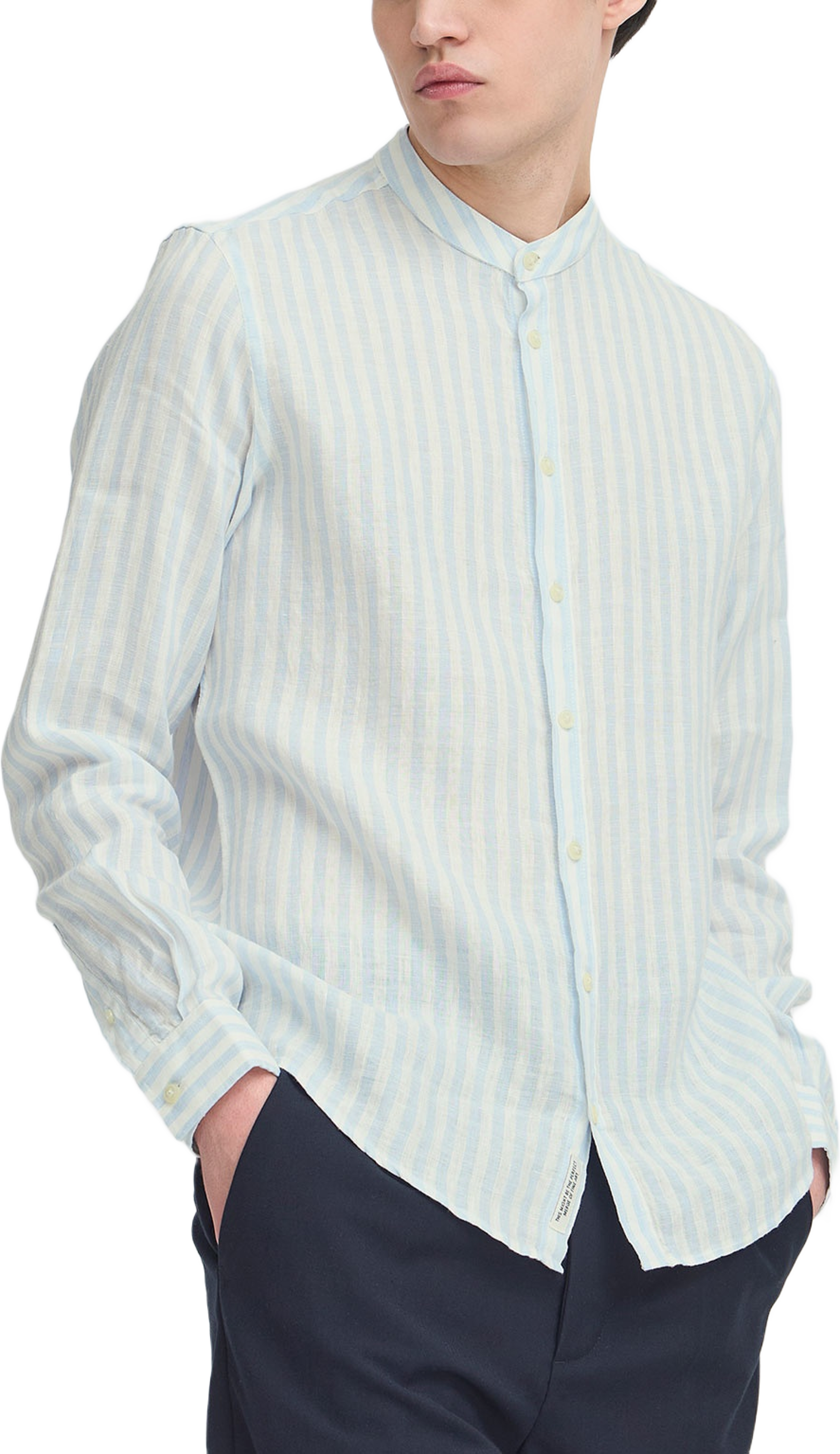 CFANTON LS CC linen striped shirt Shirt, från Casual Friday, i färgen Chambray Blue. Klicka för att öppna bilden i stort format