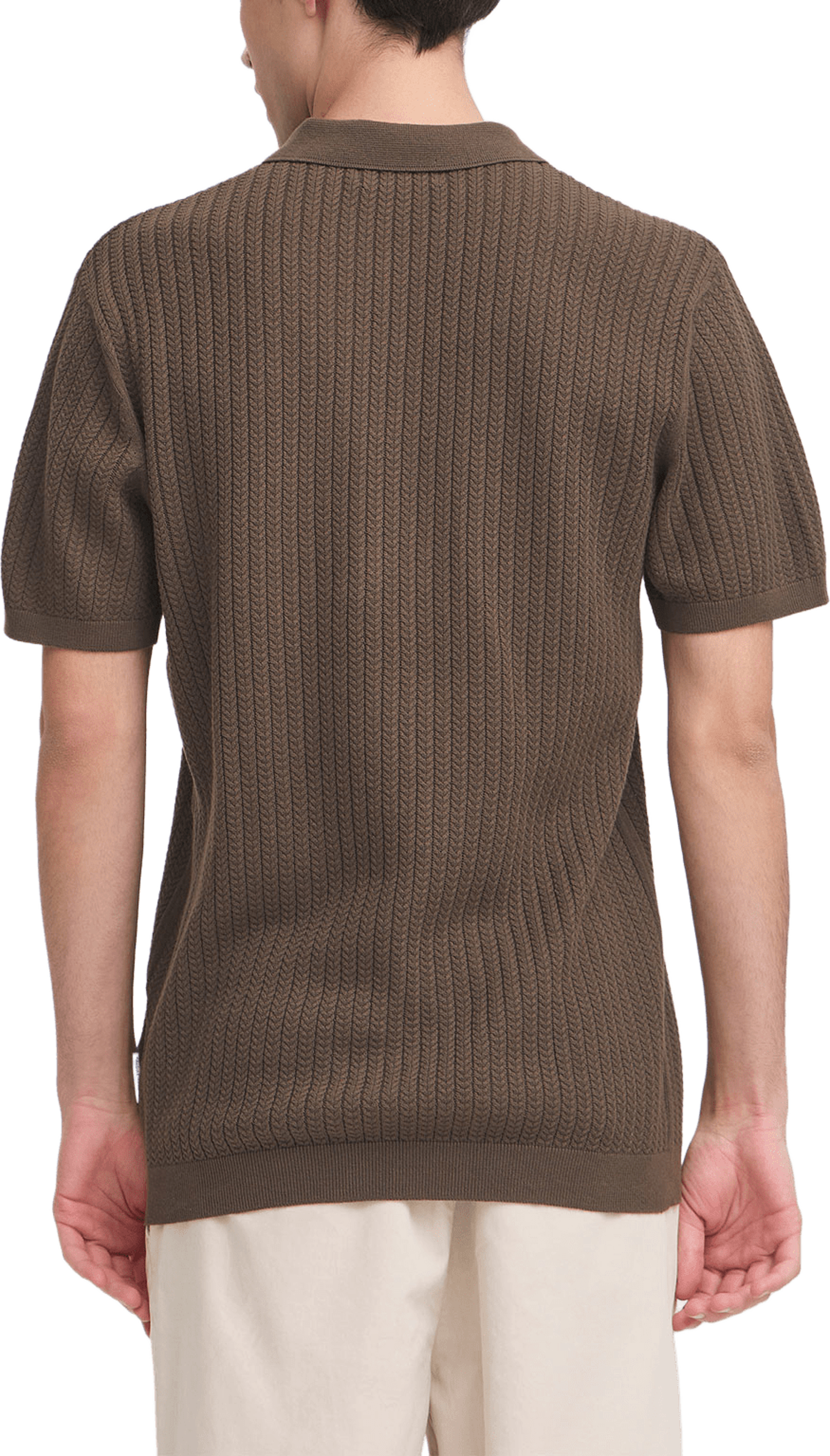 Cfkarl Structured Knit Polo Pullover