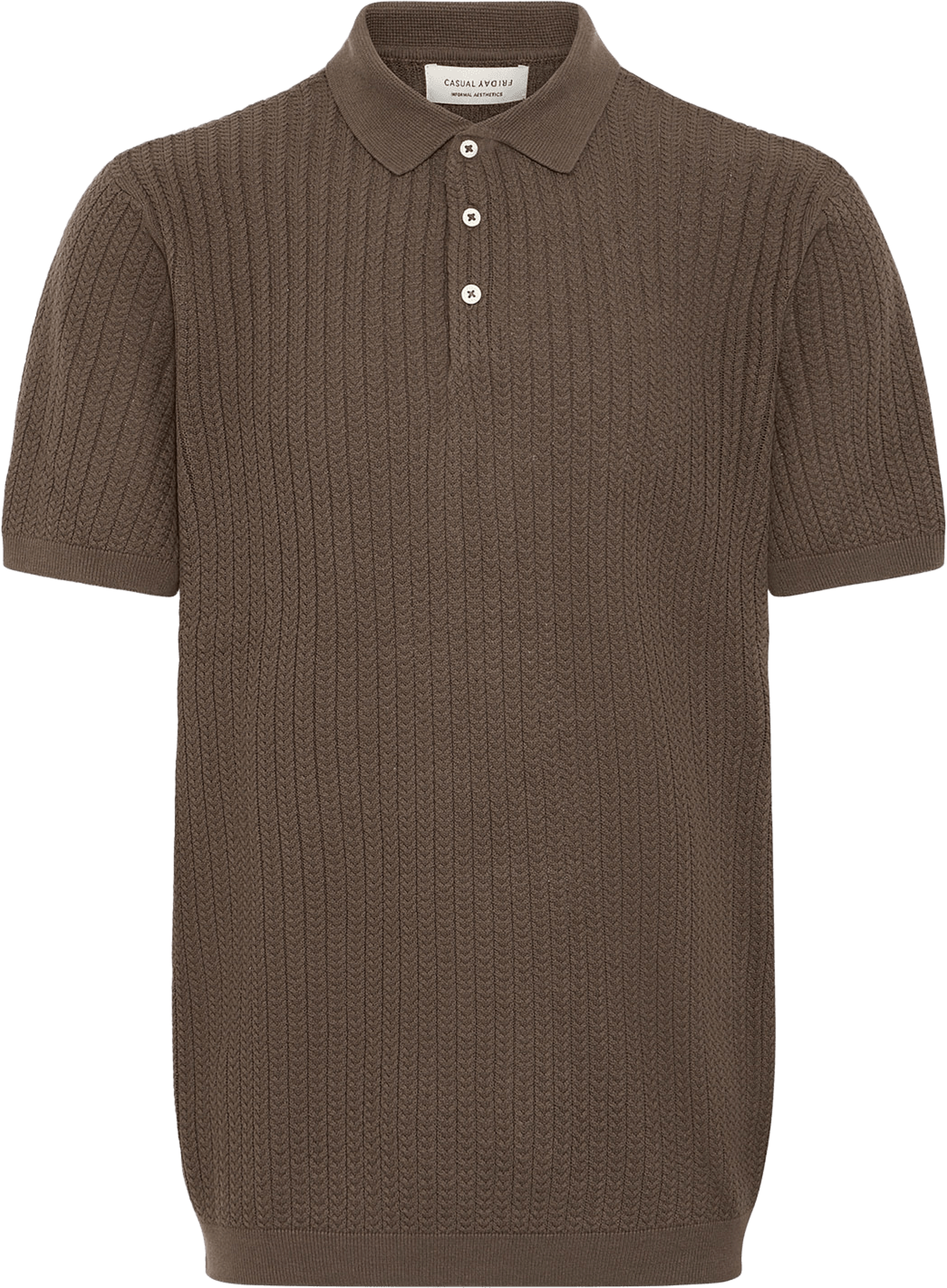 Cfkarl Structured Knit Polo Pullover