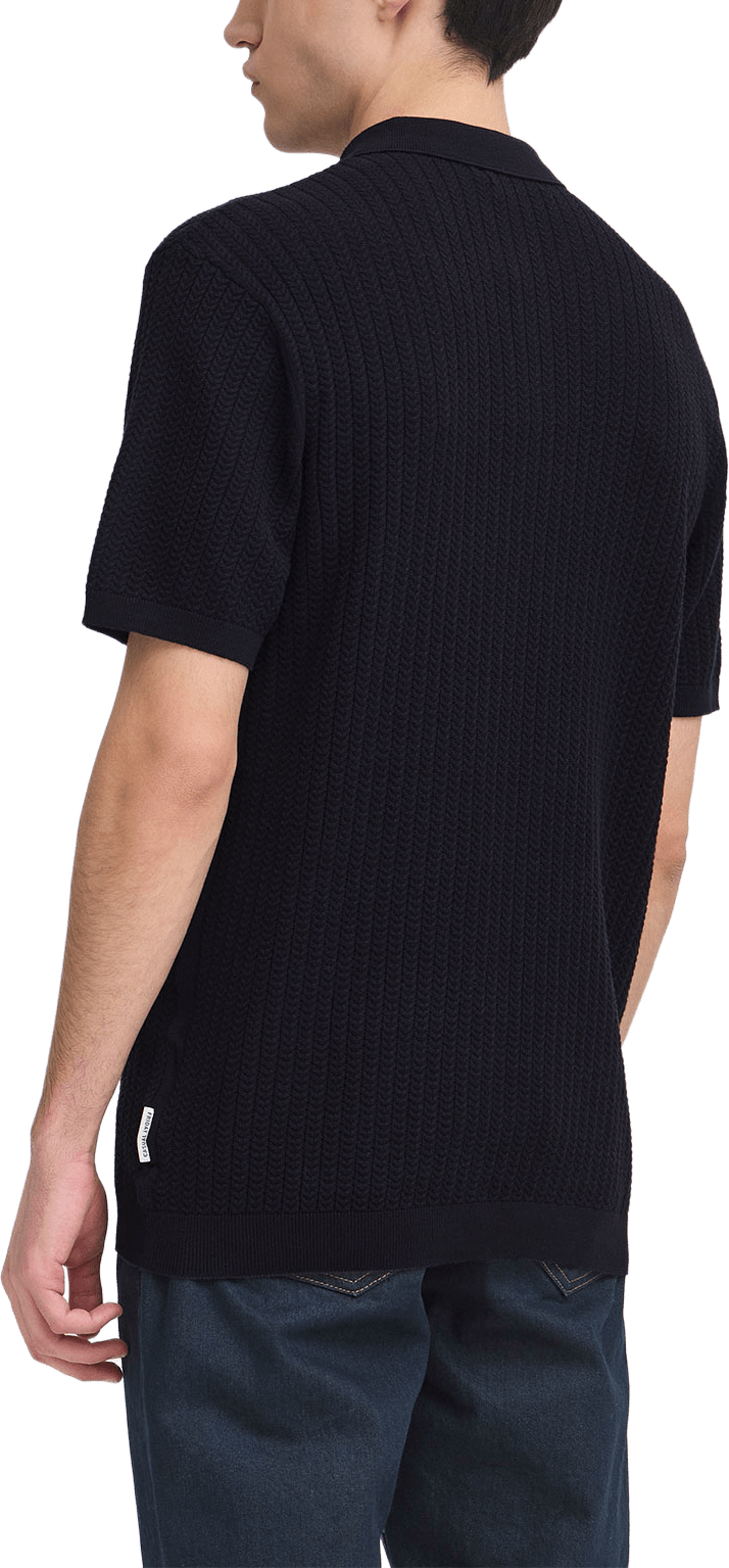 Cfkarl Structured Knit Polo Pullover