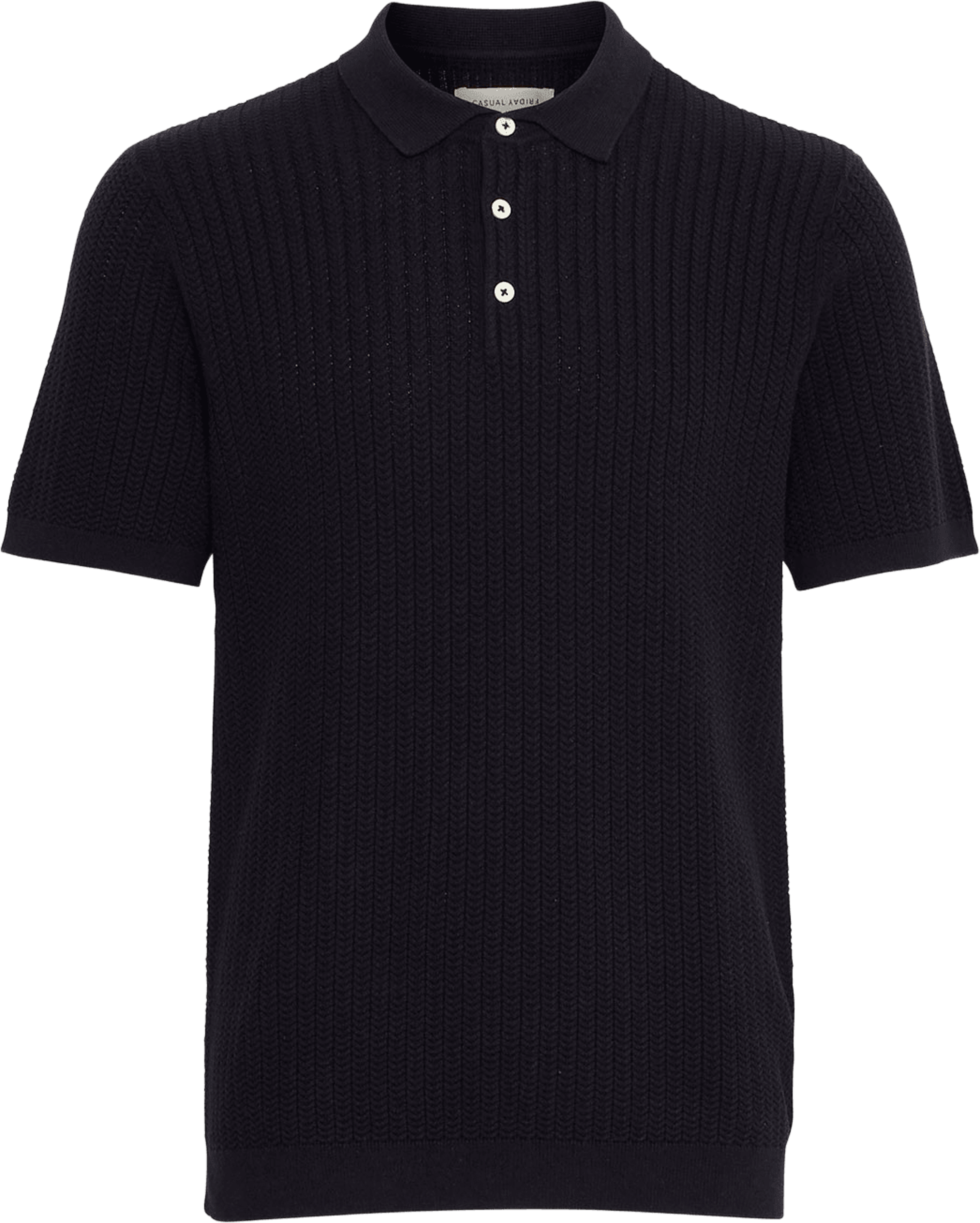 Cfkarl Structured Knit Polo Pullover