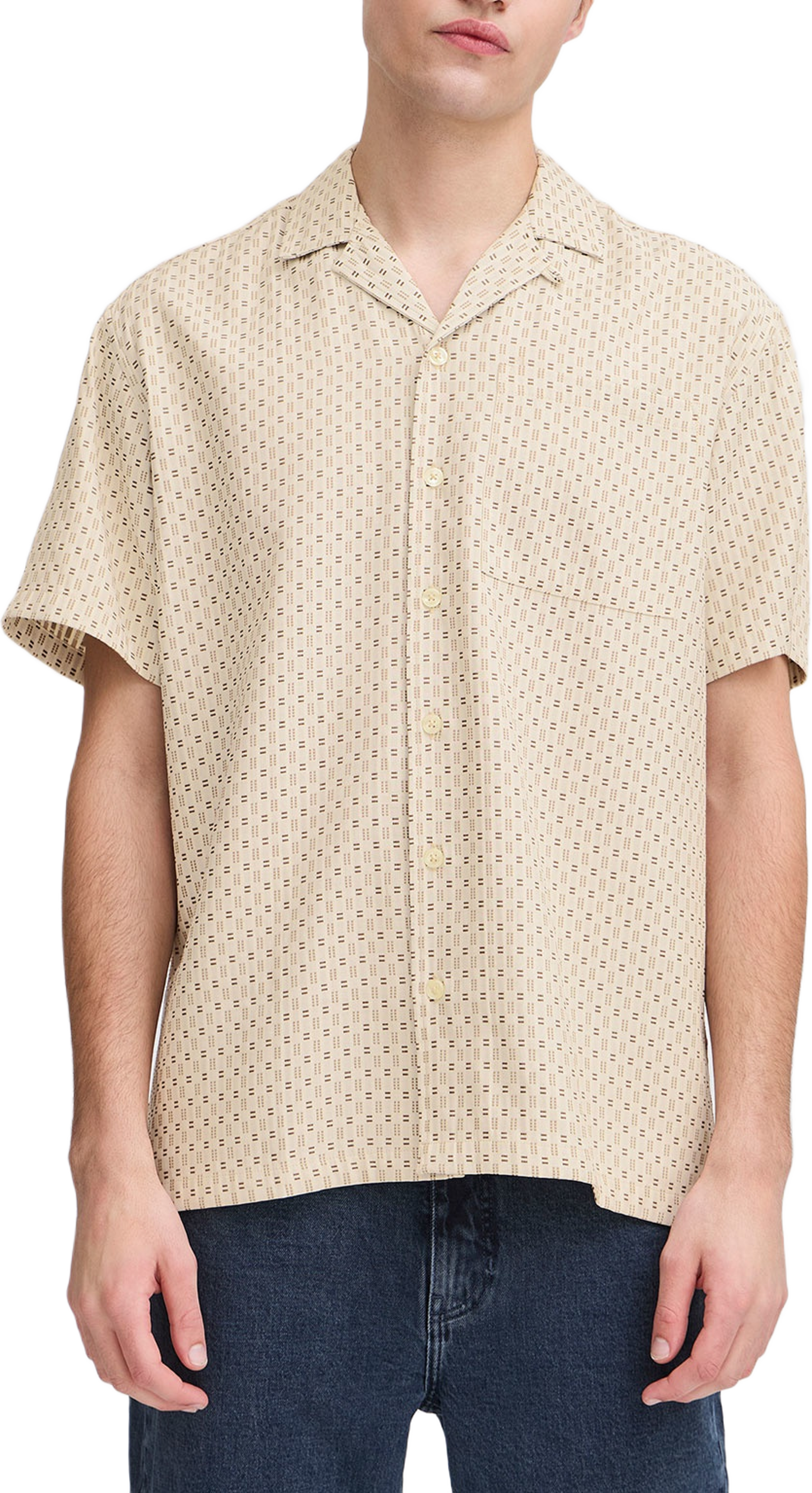 CFTHEODORE SS RC jaquard shirt Shirt, från Casual Friday, i färgen Plaza Taupe. Klicka för att öppna bilden i stort format