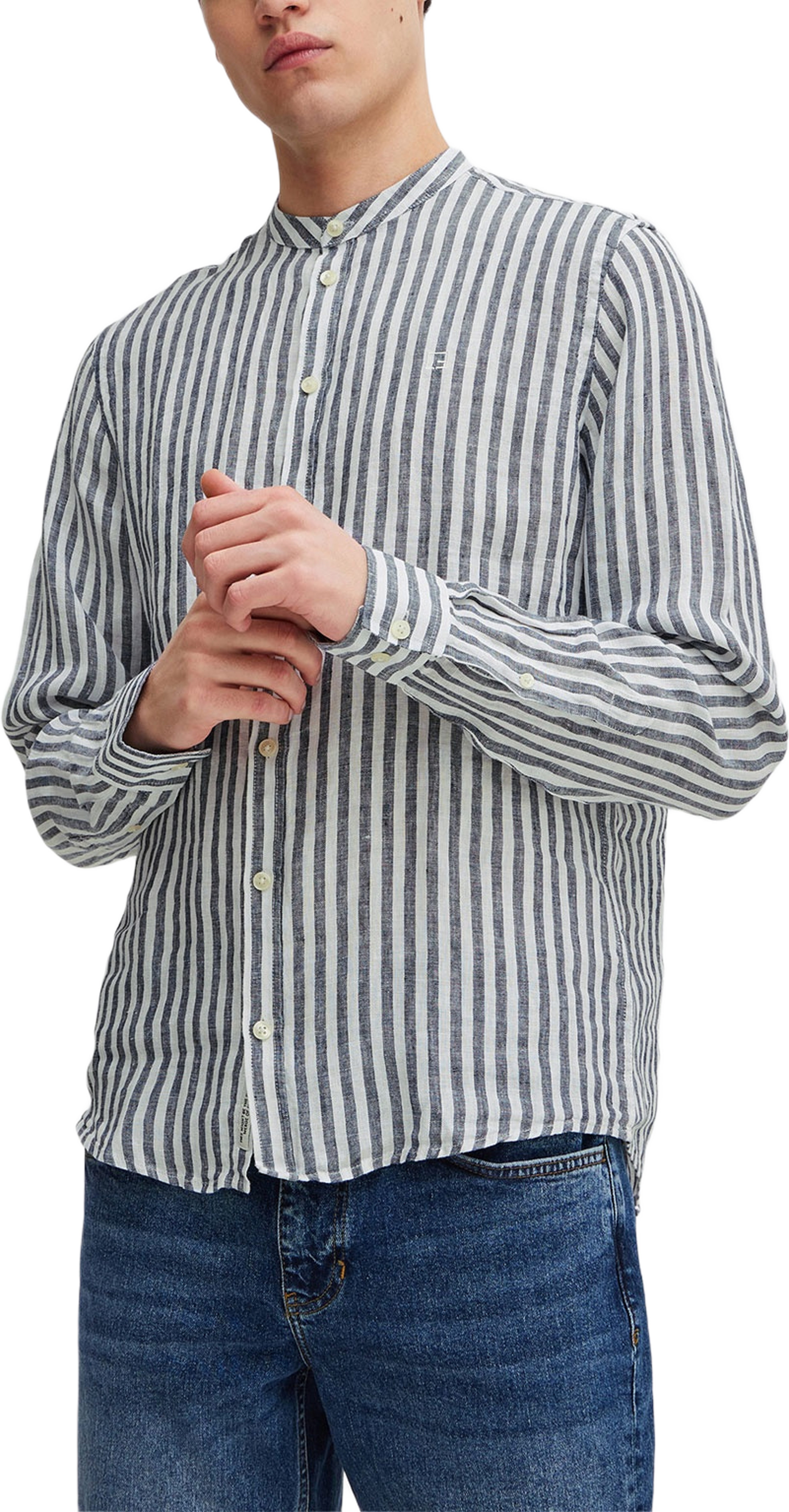 CFANTON LS CC linen striped shirt Shirt, från Casual Friday, i färgen Navy Blazer. Klicka för att öppna bilden i stort format