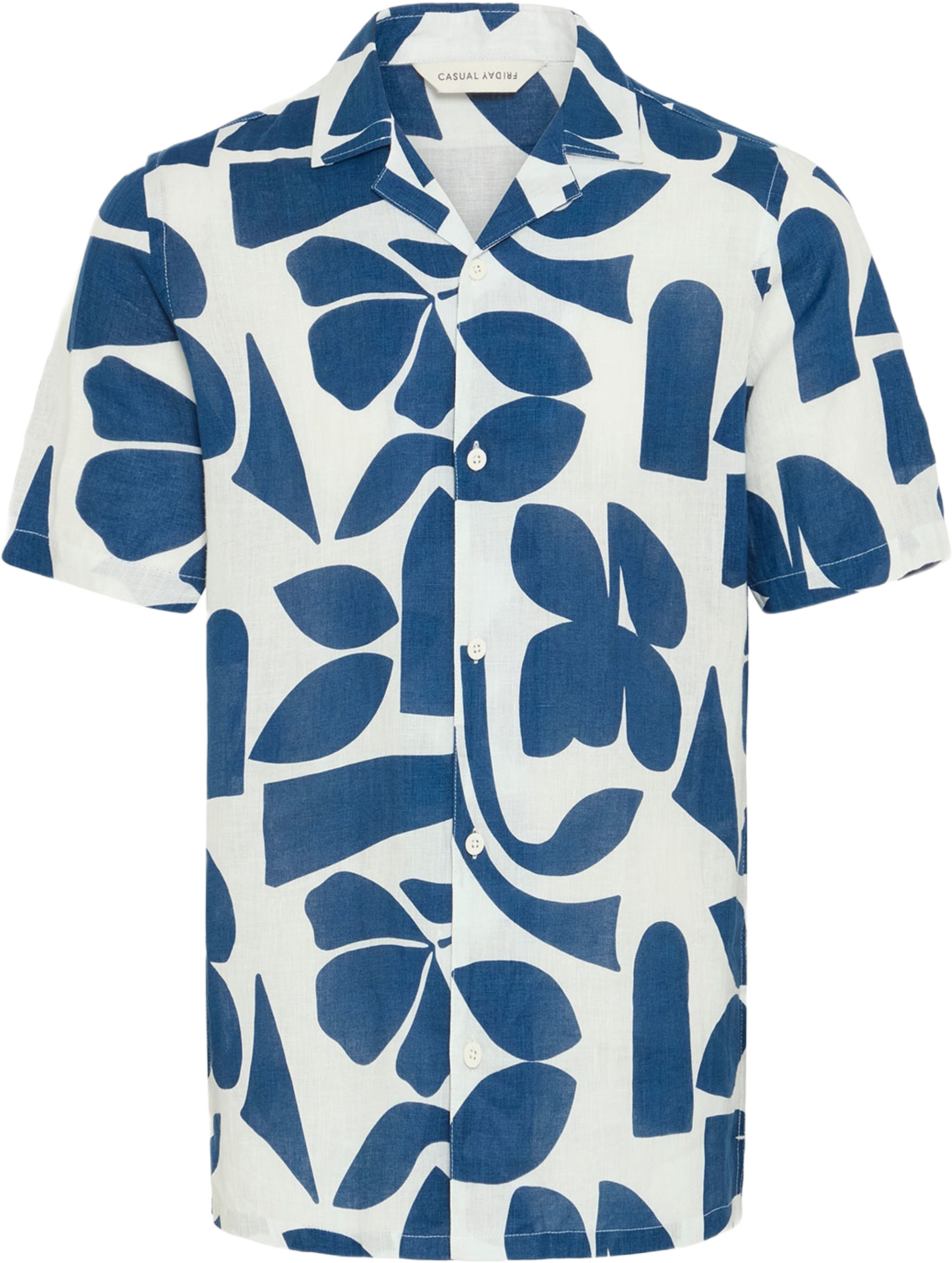 CFWESTON SS RC printet linen shirt Shirt, från Casual Friday, i färgen Estate Blue. Klicka för att öppna bilden i stort format