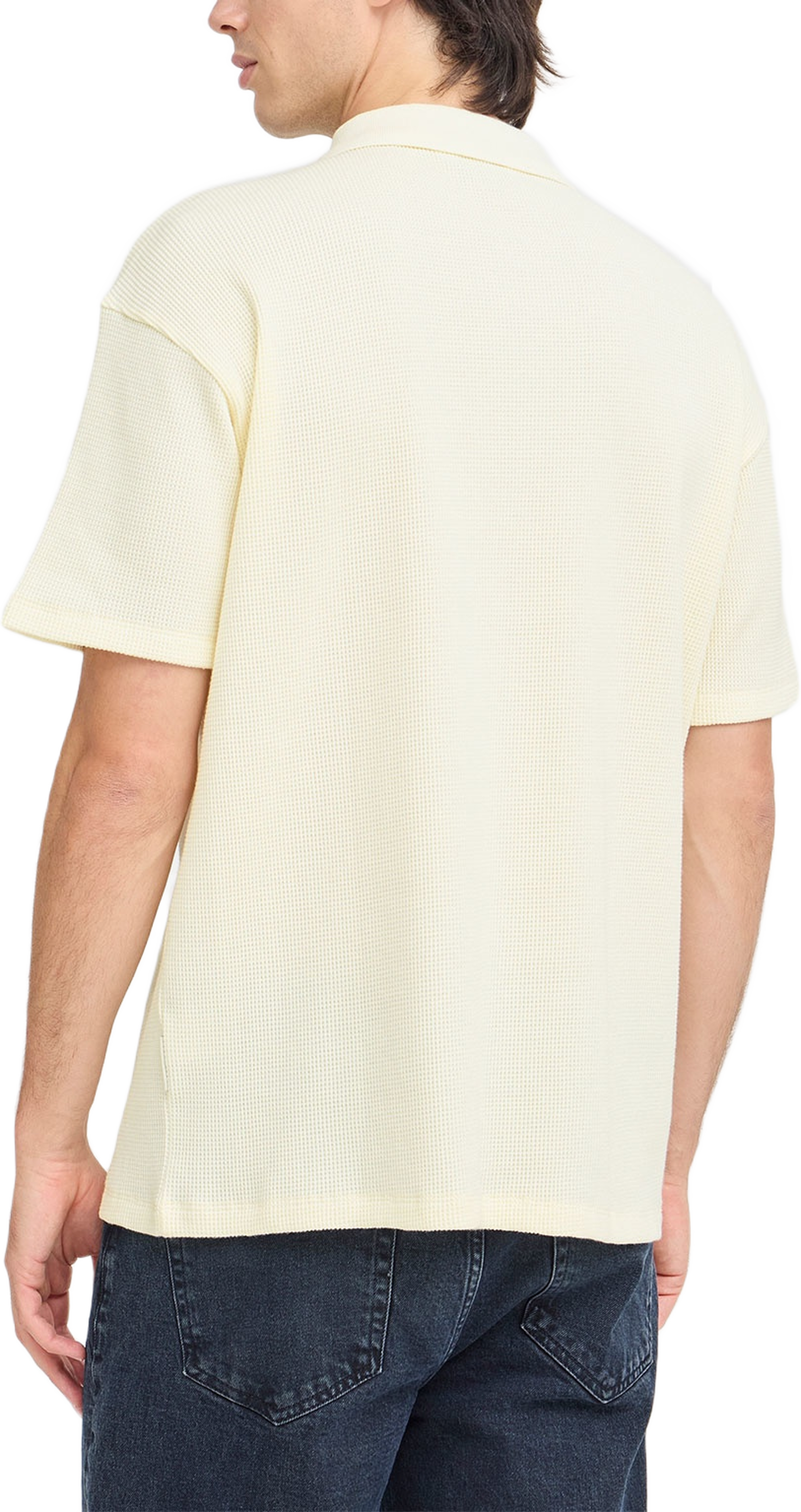 CFCAMERON 0210 waffle polo T-shirt, från Casual Friday, i färgen Egret. Klicka för att öppna bilden i stort format