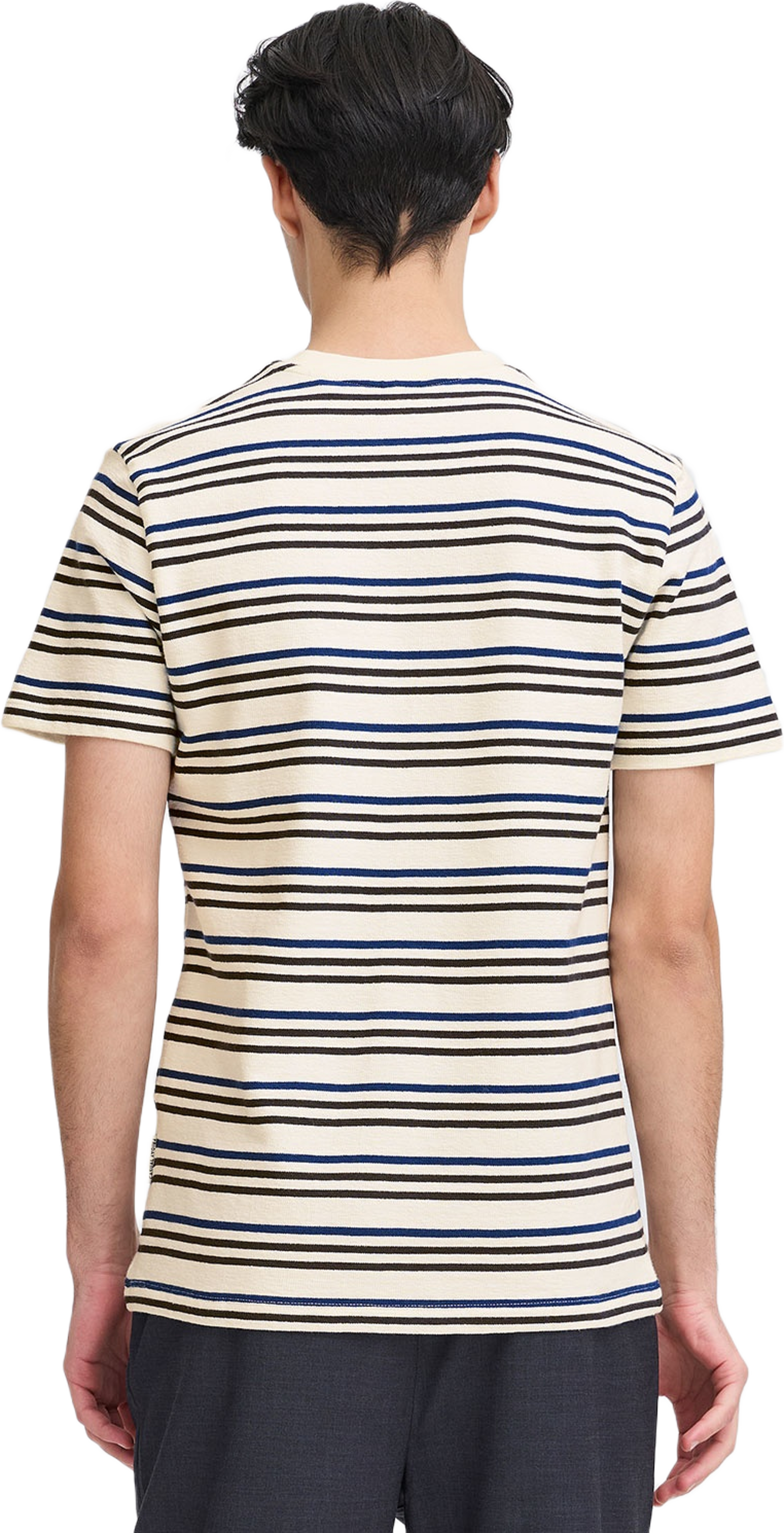 CFLEON striped frotté tee T-shirt, från Casual Friday, i färgen Cloud Dancer. Klicka för att öppna bilden i stort format
