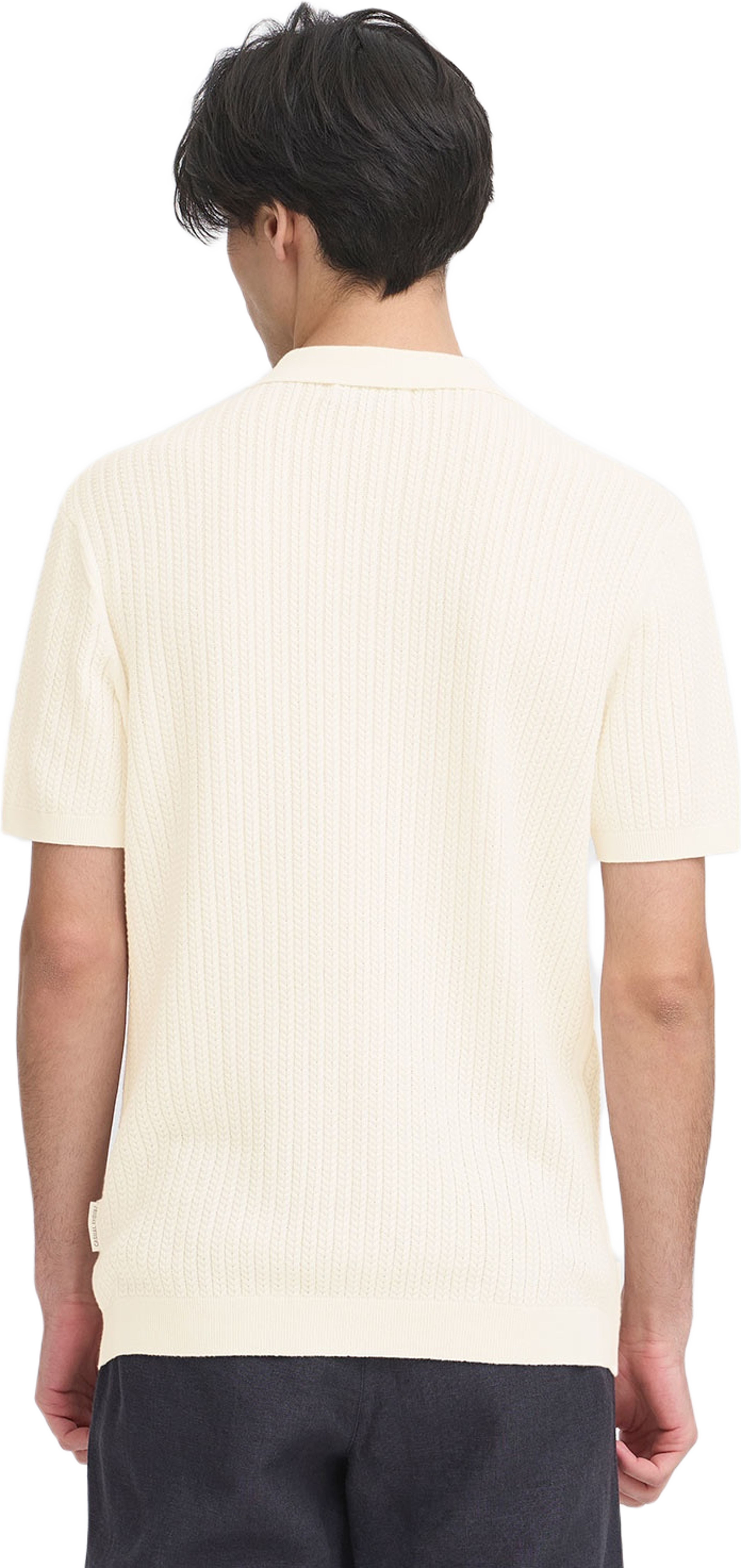 Cfkarl Structured Knit Polo Pullover