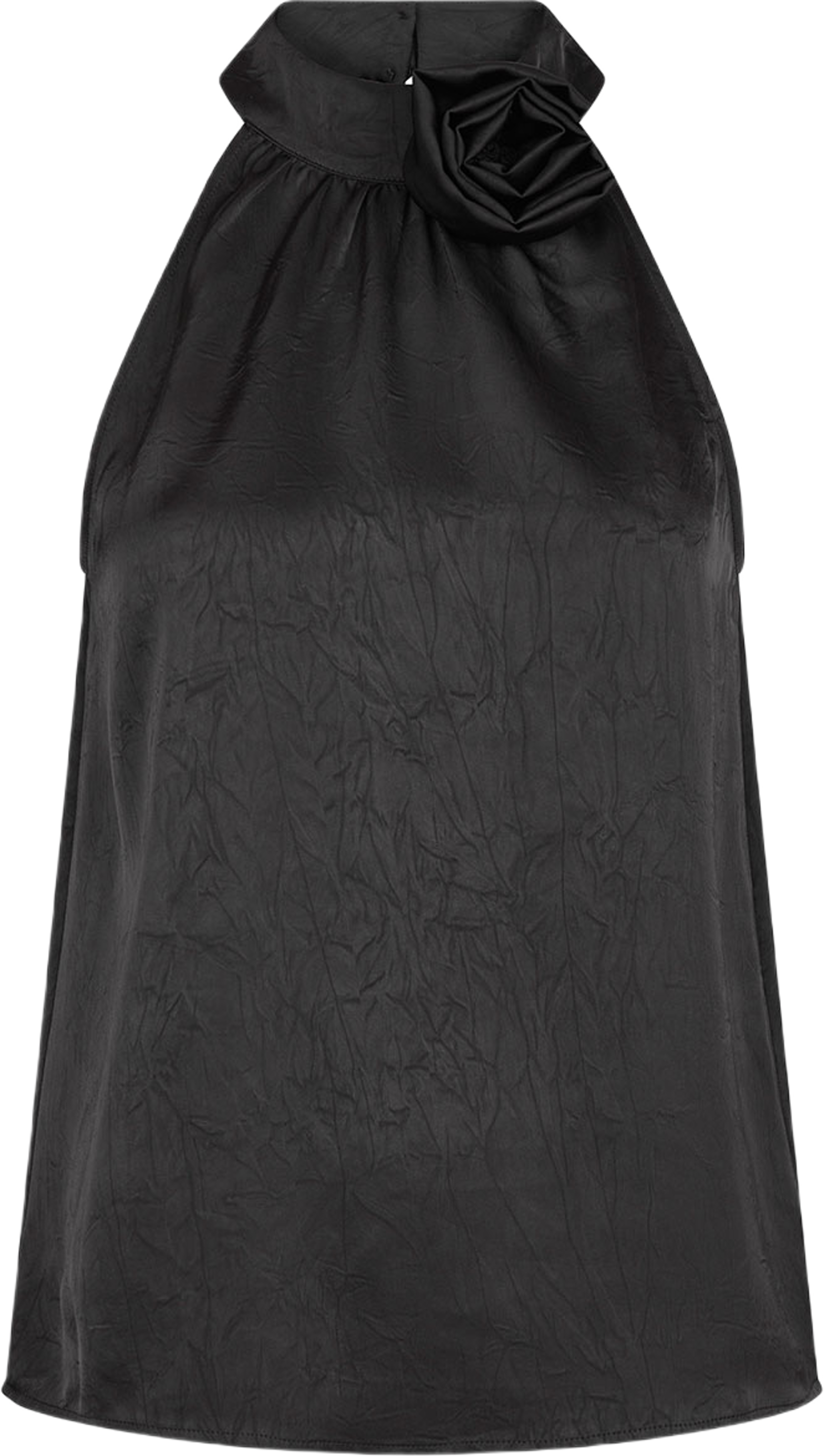 Rosette Crinkle Sateen Top