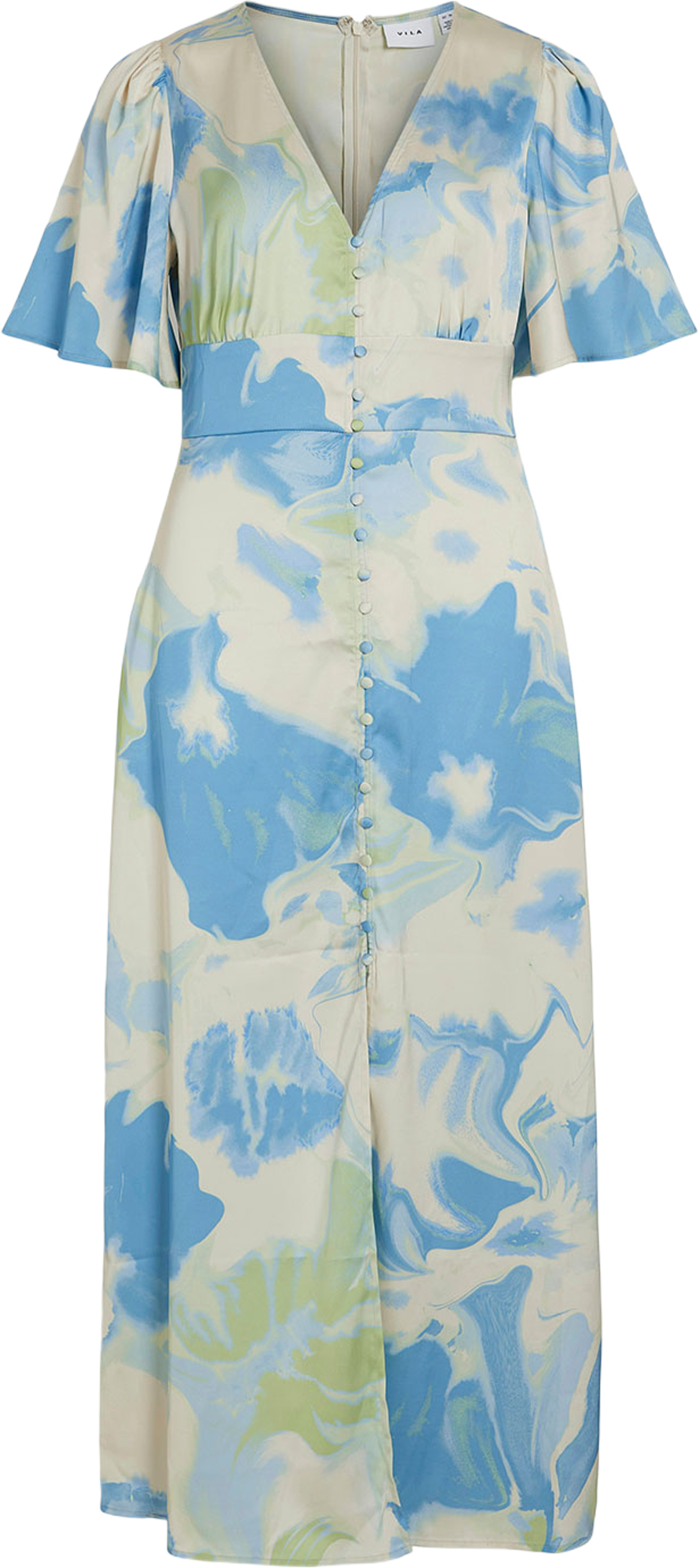 VIRAVENNA V-NECK ANKLE DRESS
