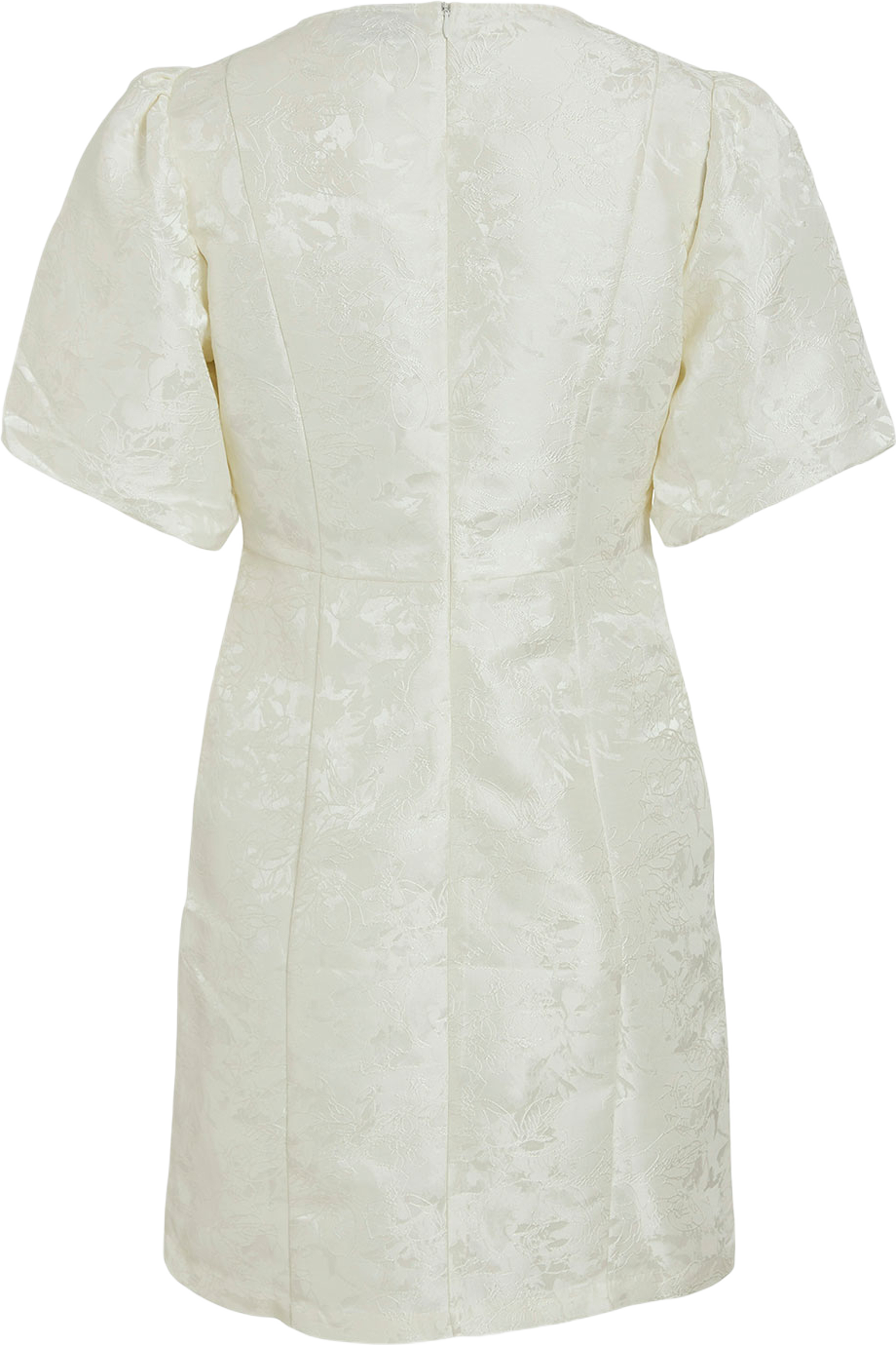 VILULLU JACQUARD SHORT DRESS, från Vila, i färgen Cloud Dancer. Klicka för att öppna bilden i stort format