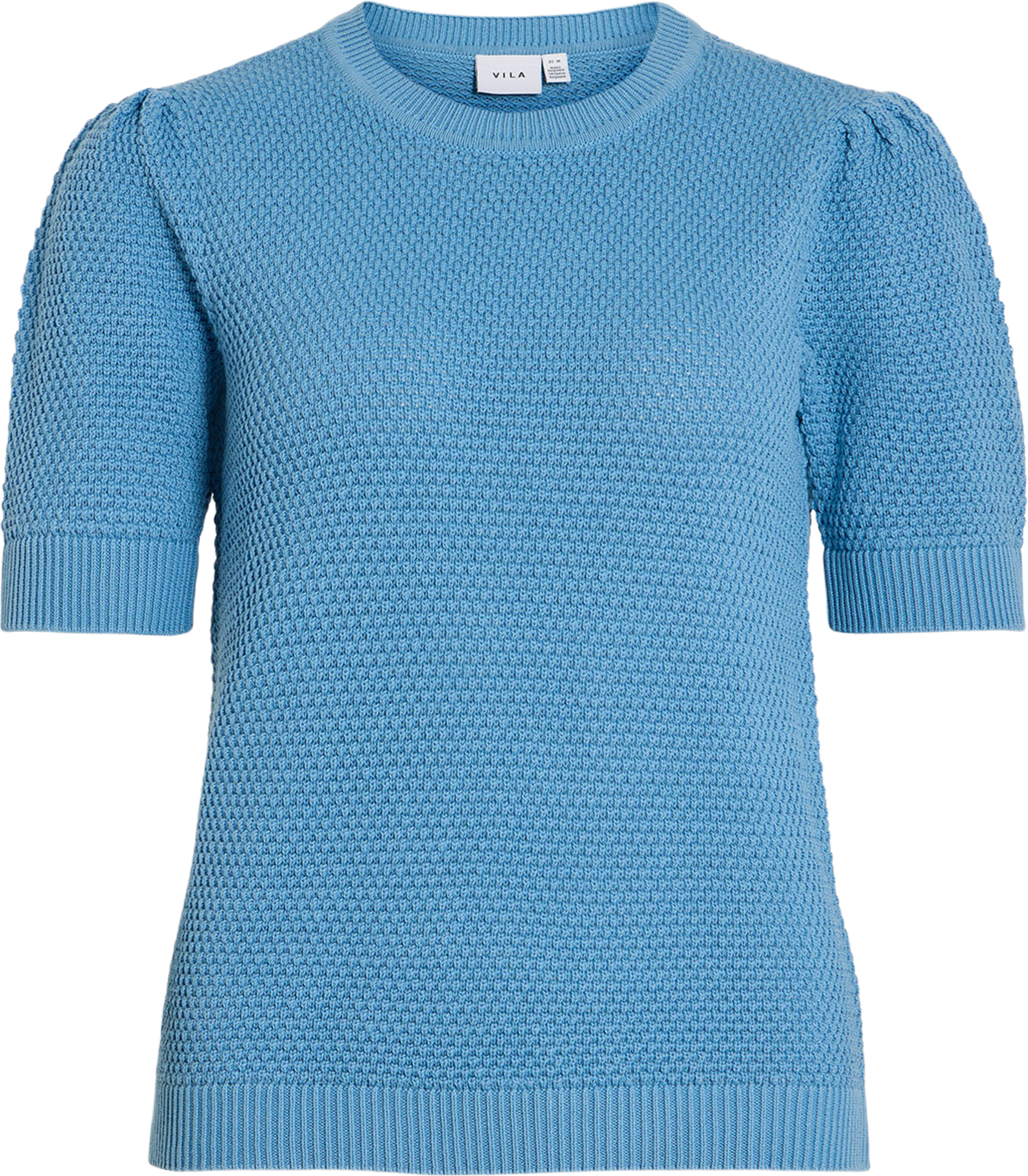 VIDALO KNIT TOP, från Vila, i färgen Blissful Blue. Klicka för att öppna bilden i stort format