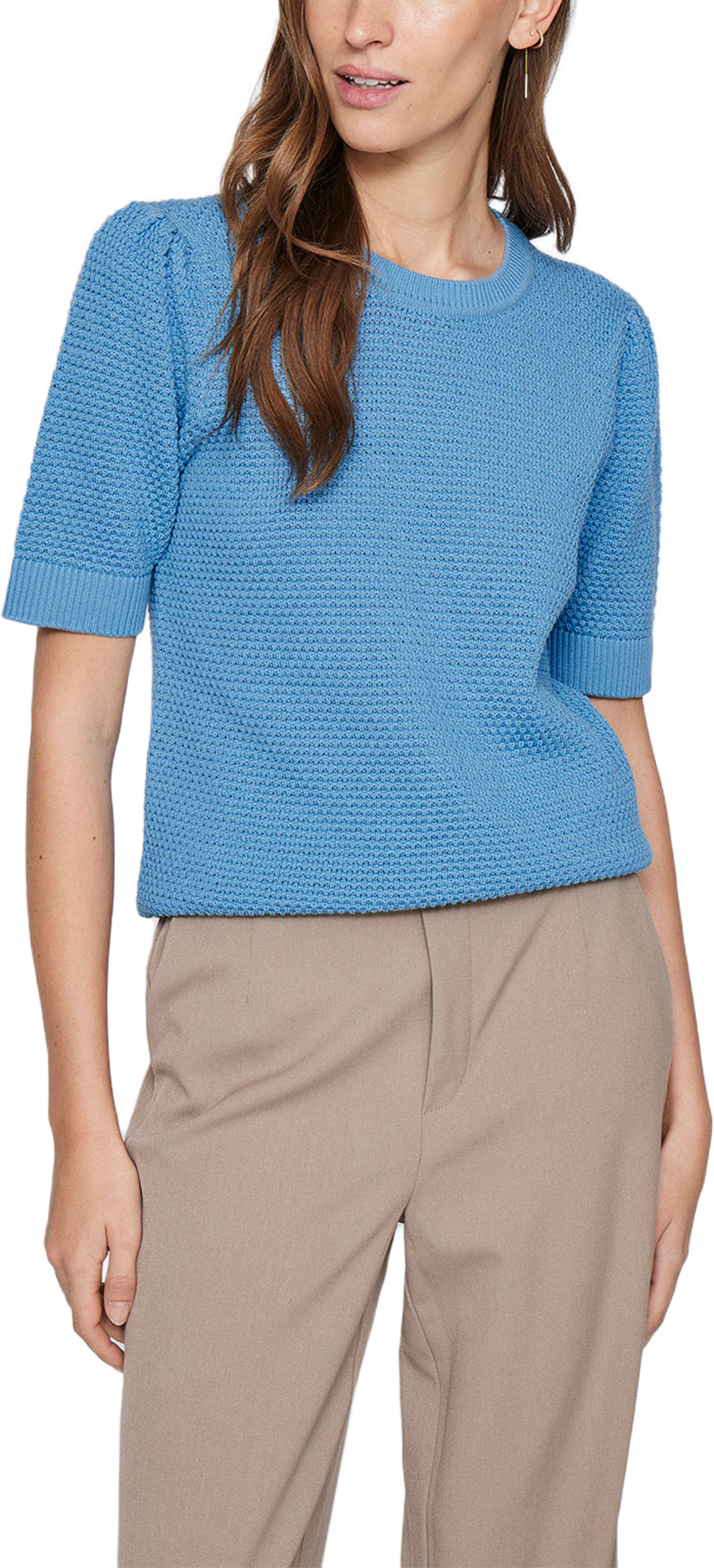 VIDALO KNIT TOP, från Vila, i färgen Blissful Blue. Klicka för att öppna bilden i stort format