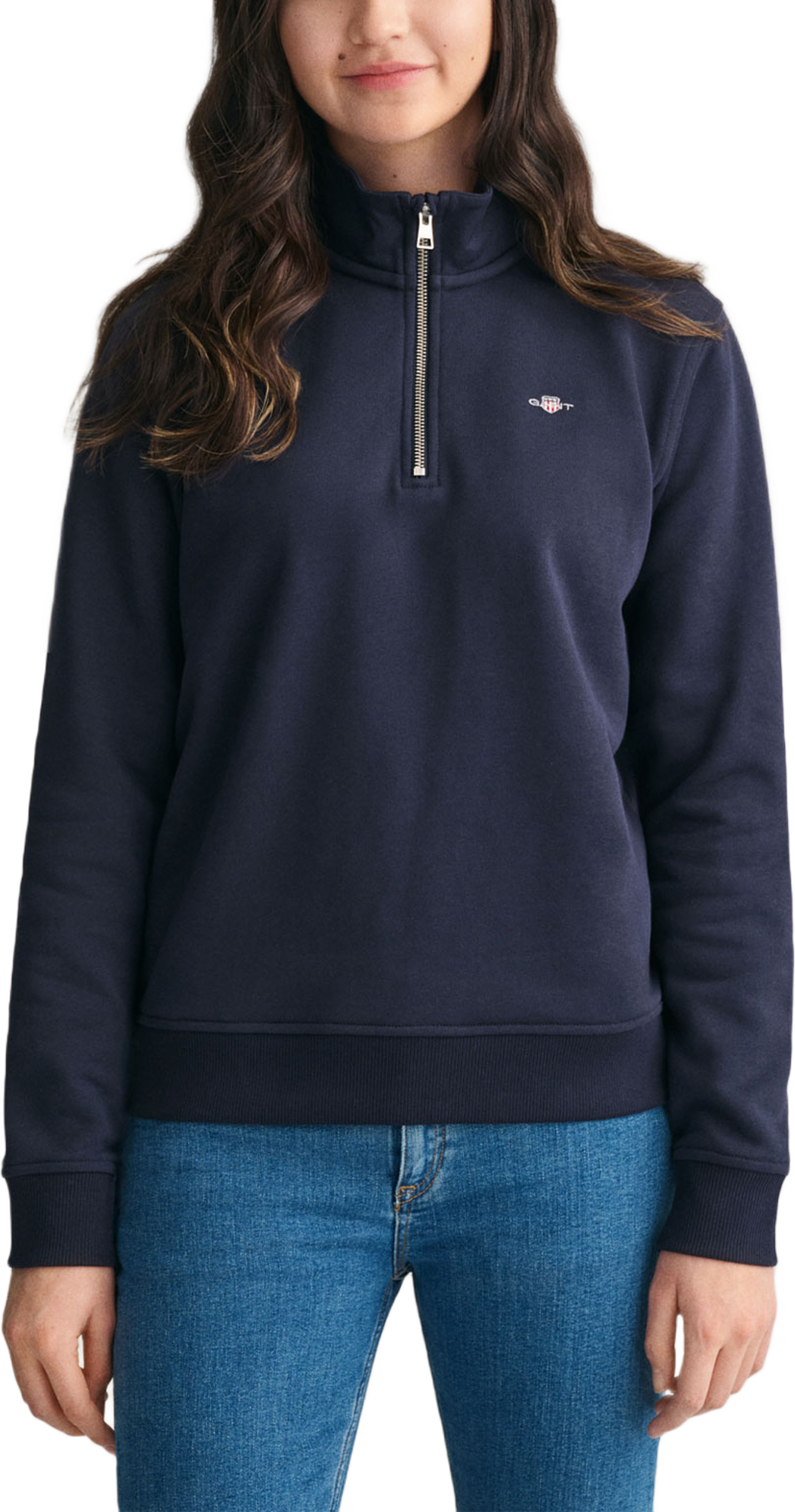 Gant Jersey Shield Half Zip Sweatshirt
