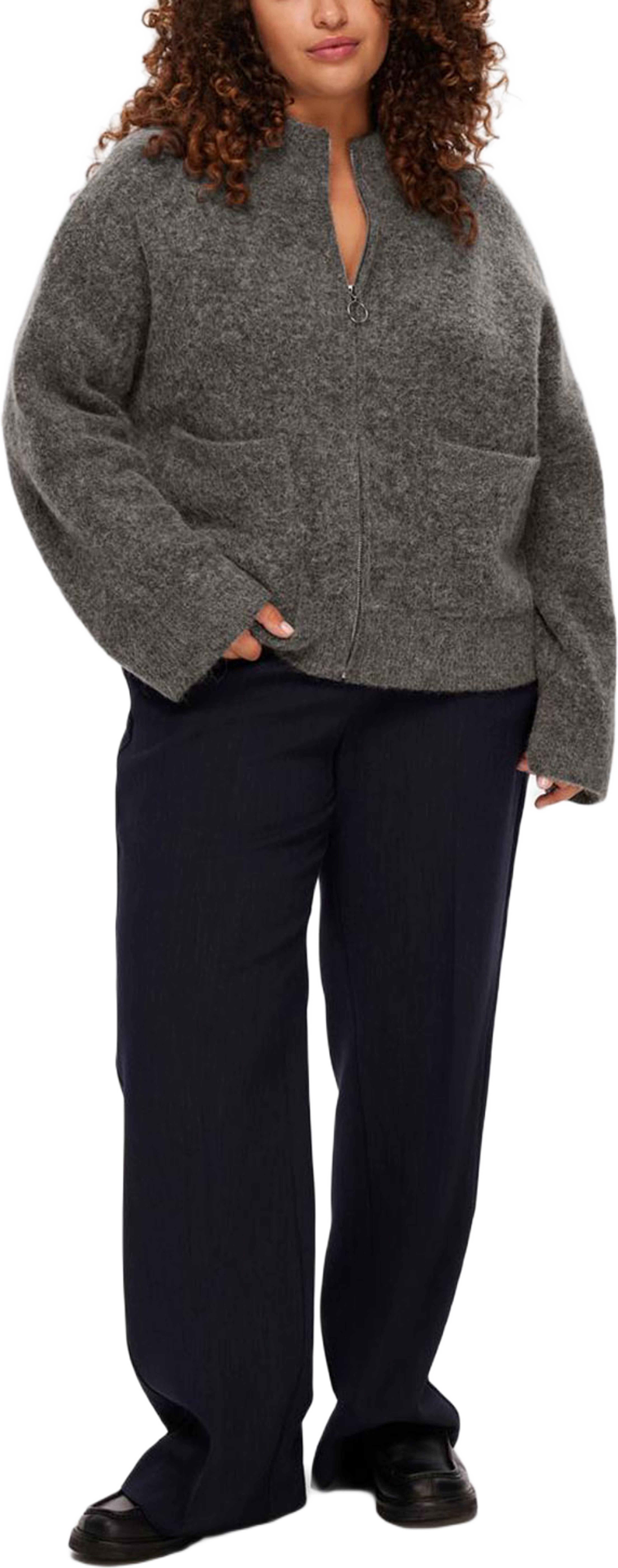 Slfsia Ras Ls Knit Zipper Cardigan