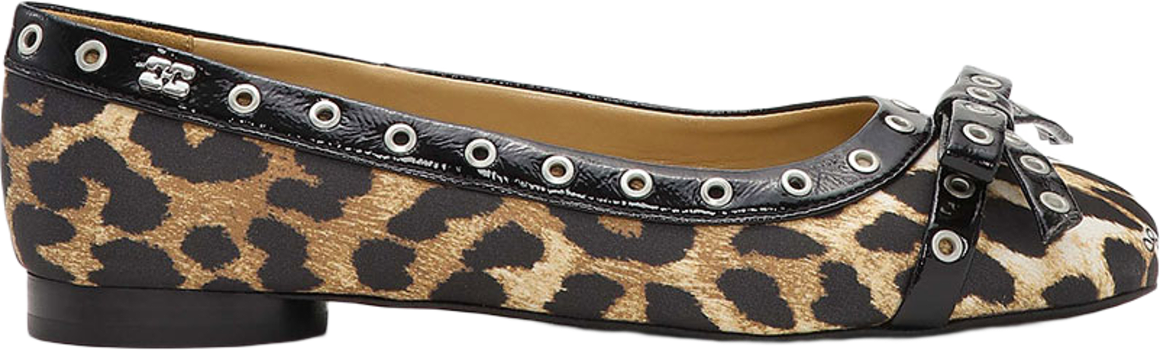 Eyelets Bow Ballerina Satin Print