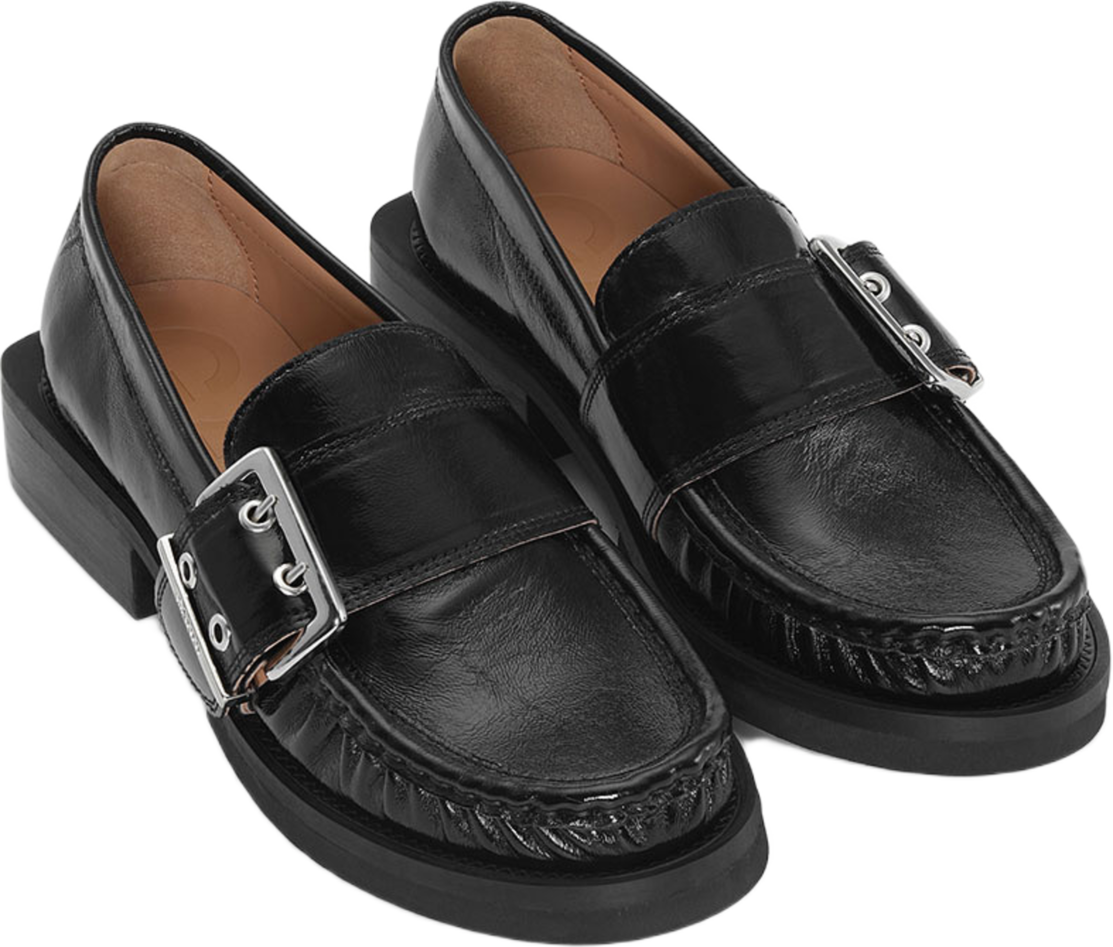 Feminine Buckle Loafer Naplack