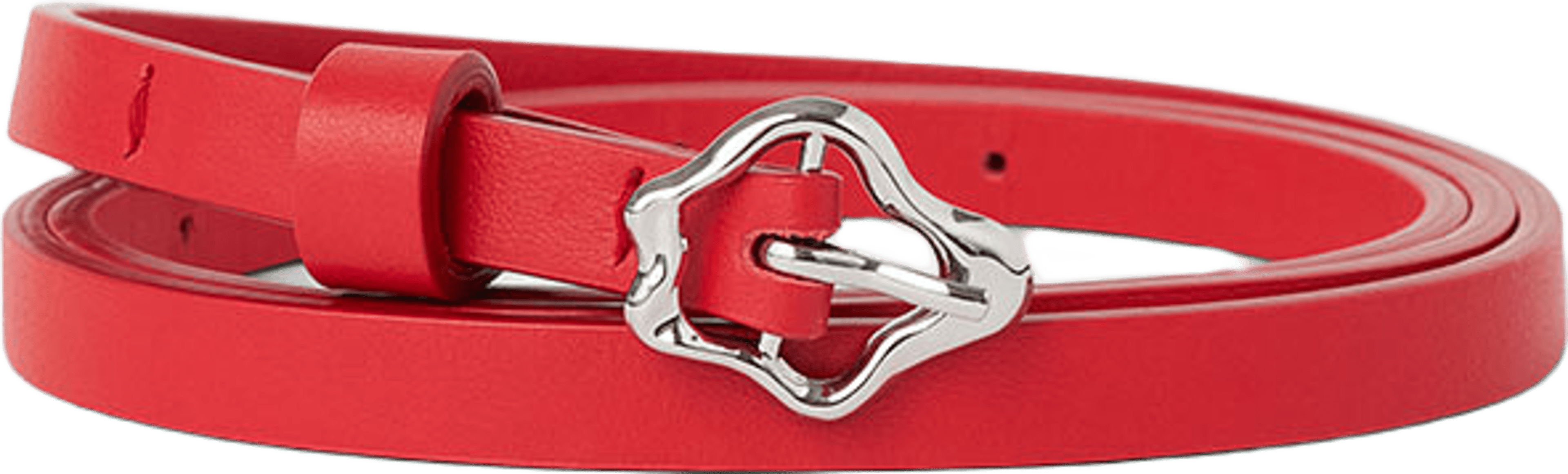 Small Coral Leather Belt