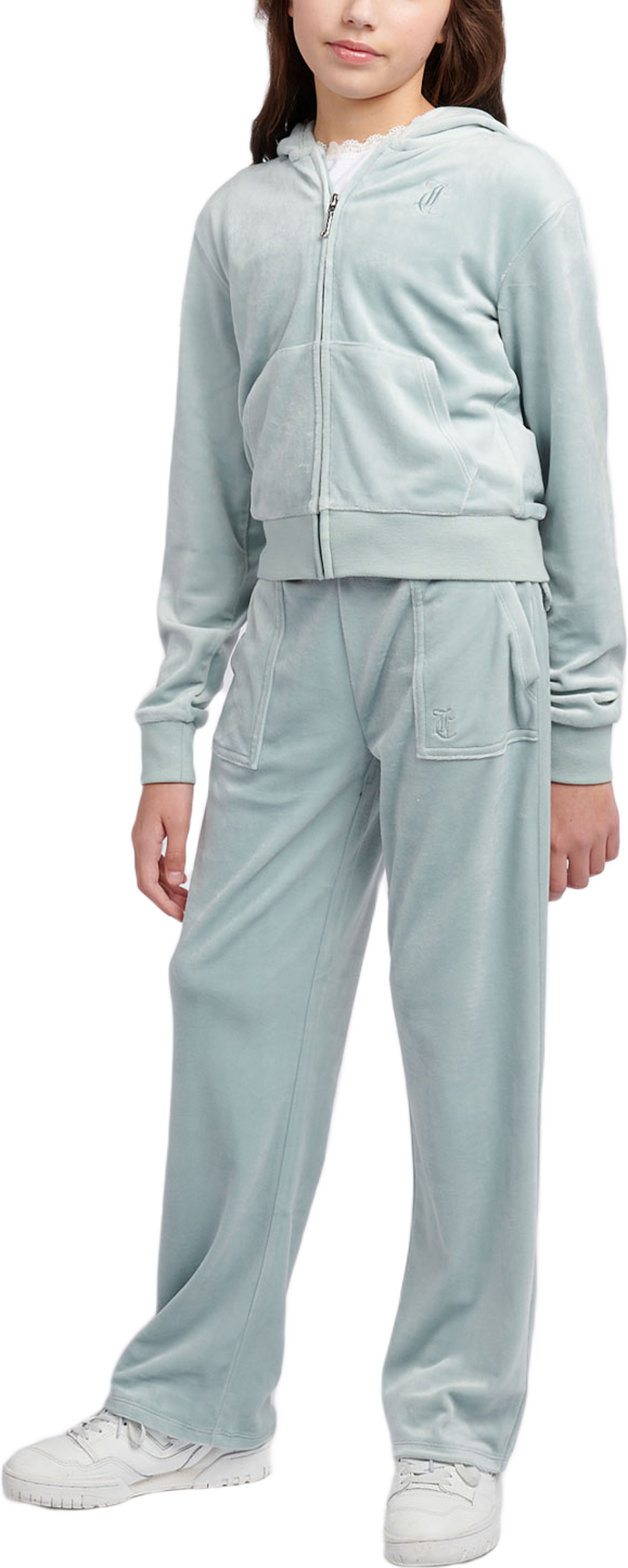 Trousers Tonal Embro Velour Patch Pocket Wide Leg