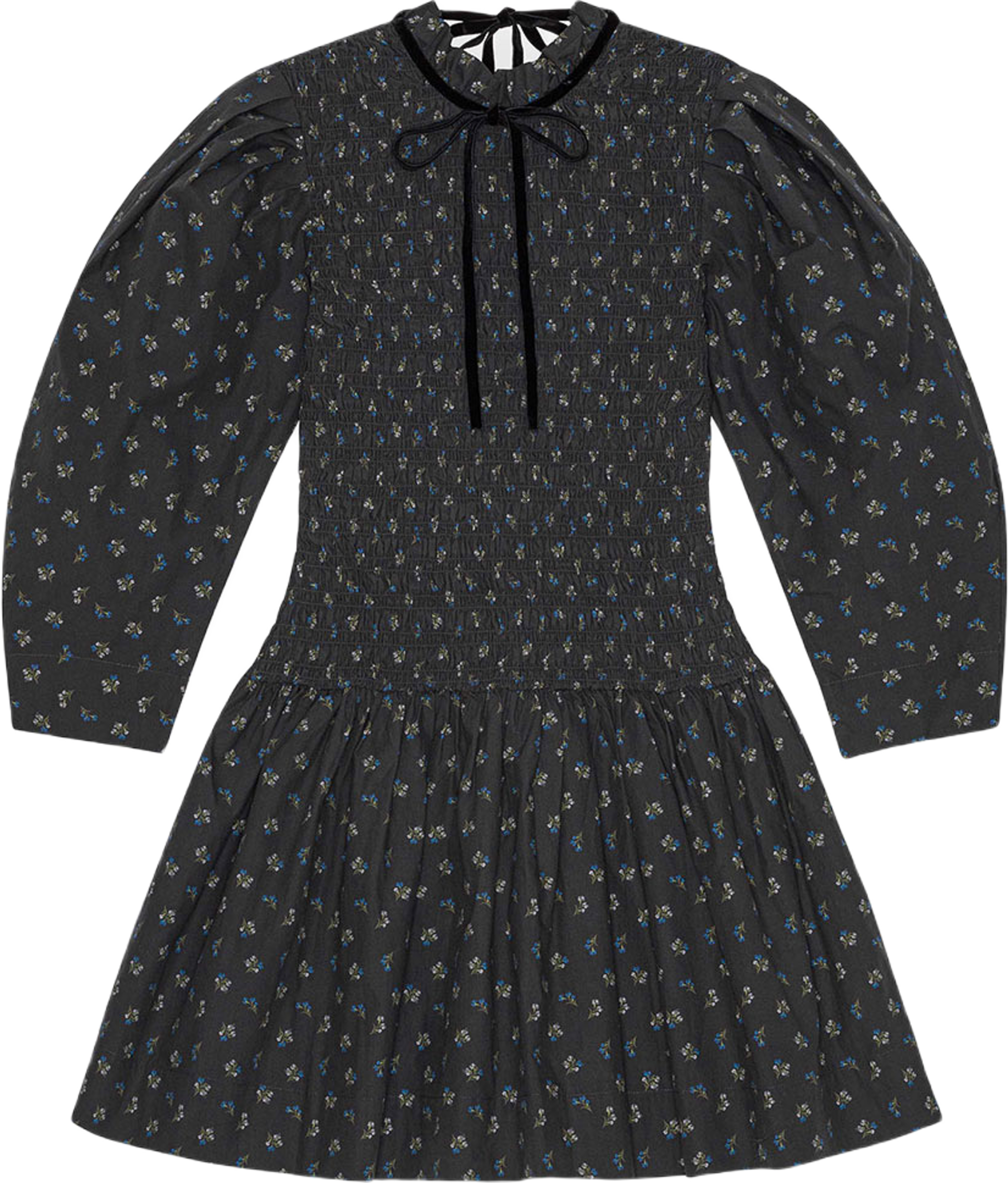 Dress Printed Cotton Mini Smock