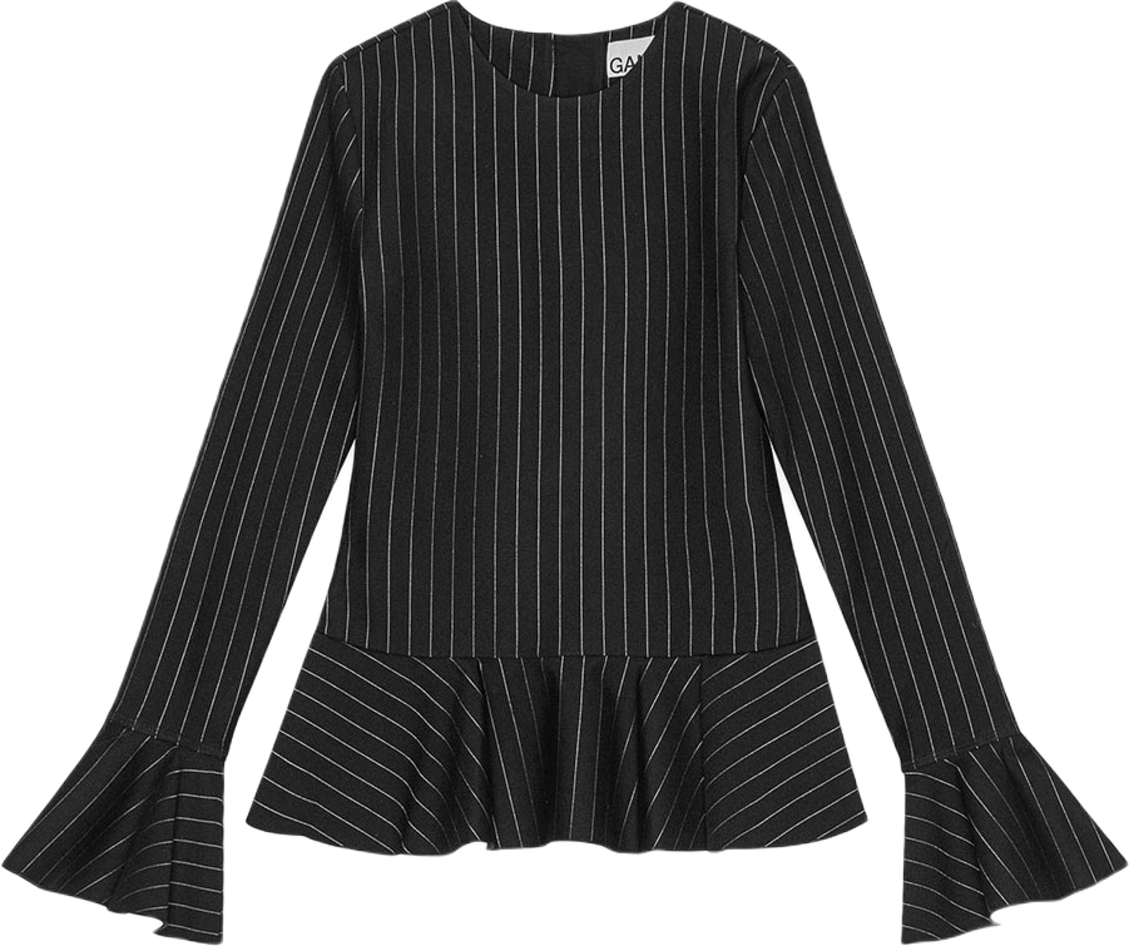 Blouse Compact Stripe Jersey Peplum