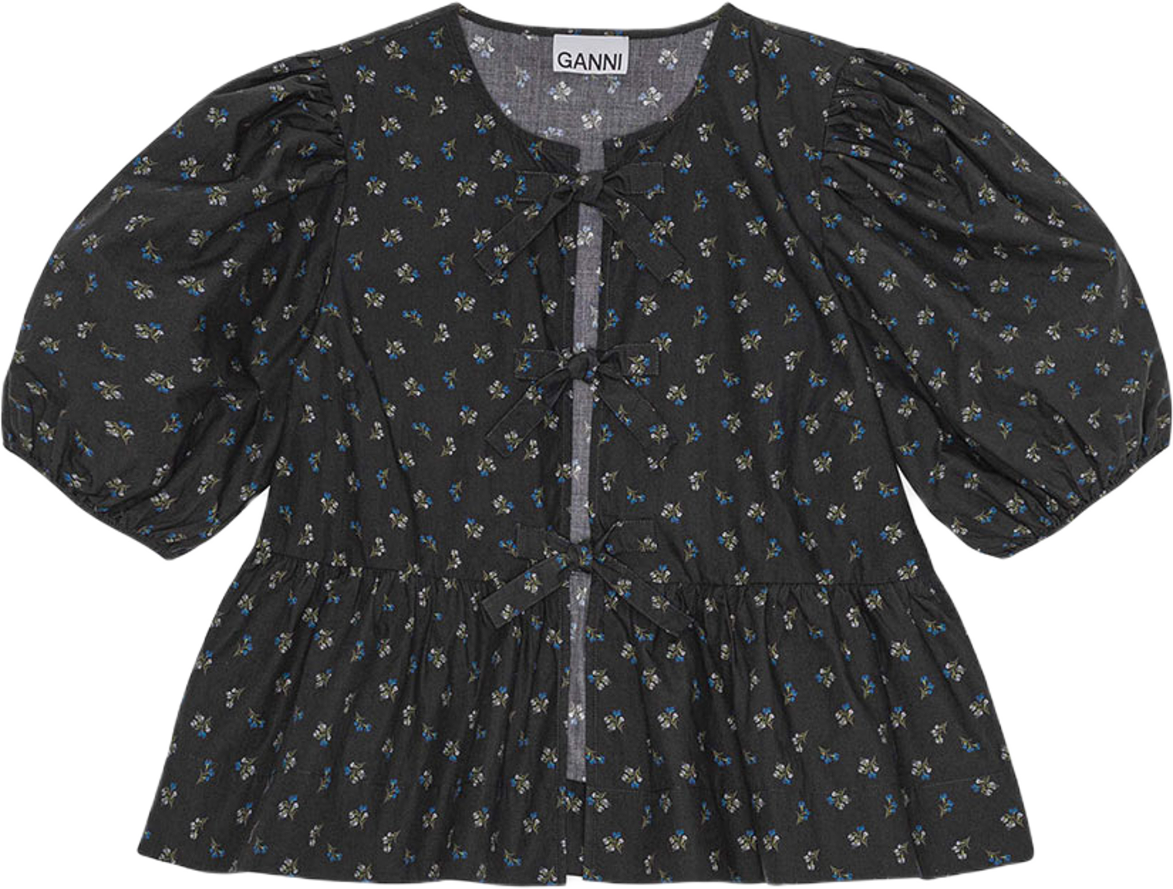 Blouse Printed Cotton Peplum