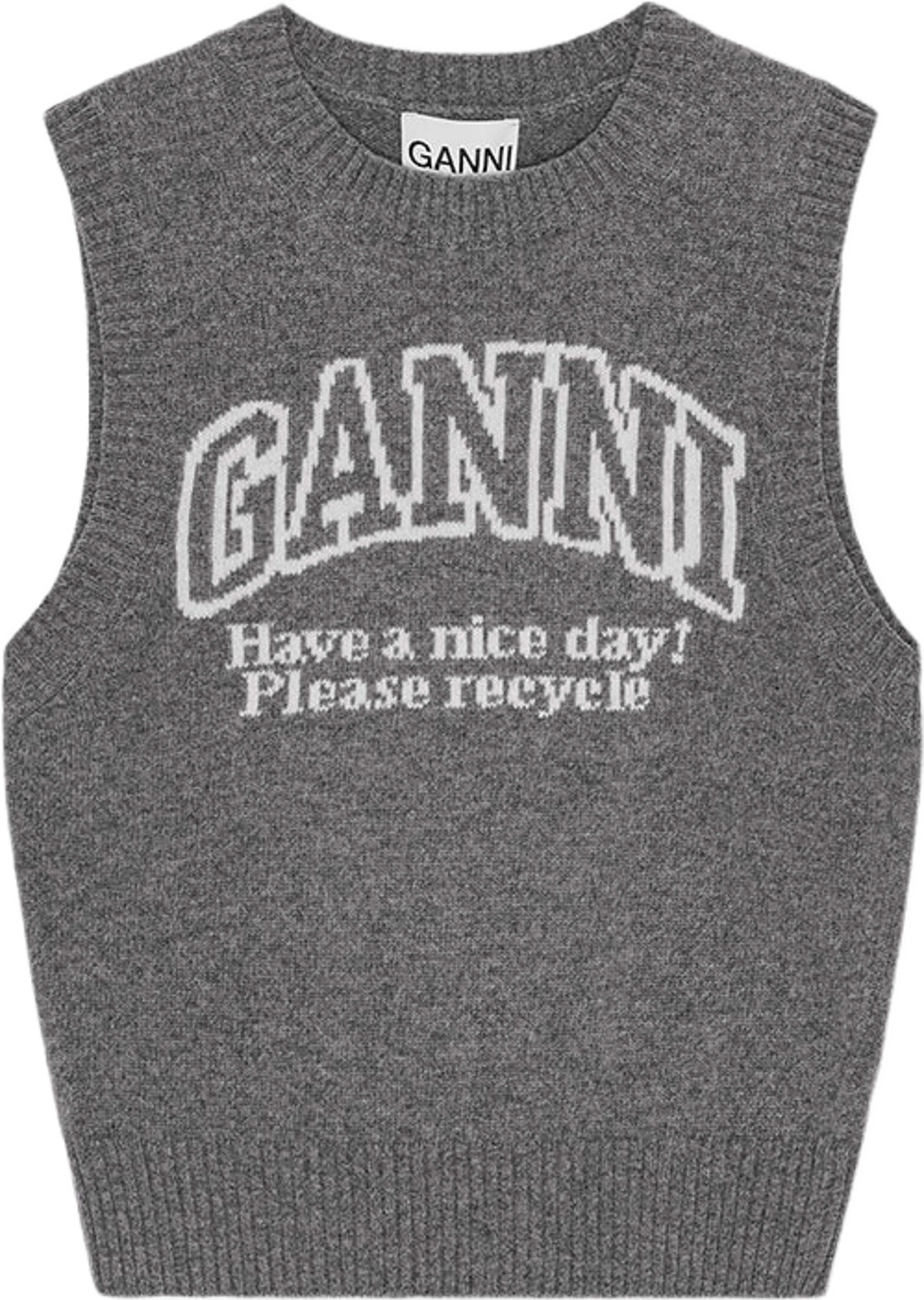 Knitted Vest Graphic Wool